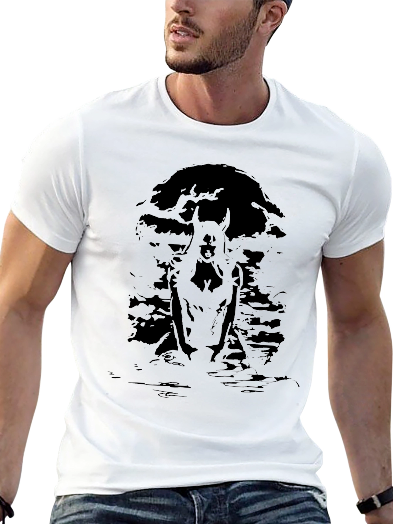 Black Graphic Tee - Mysterious Creature