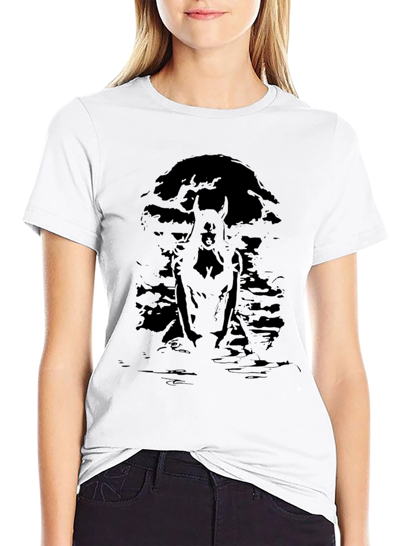 Black Graphic Tee - Mysterious Creature