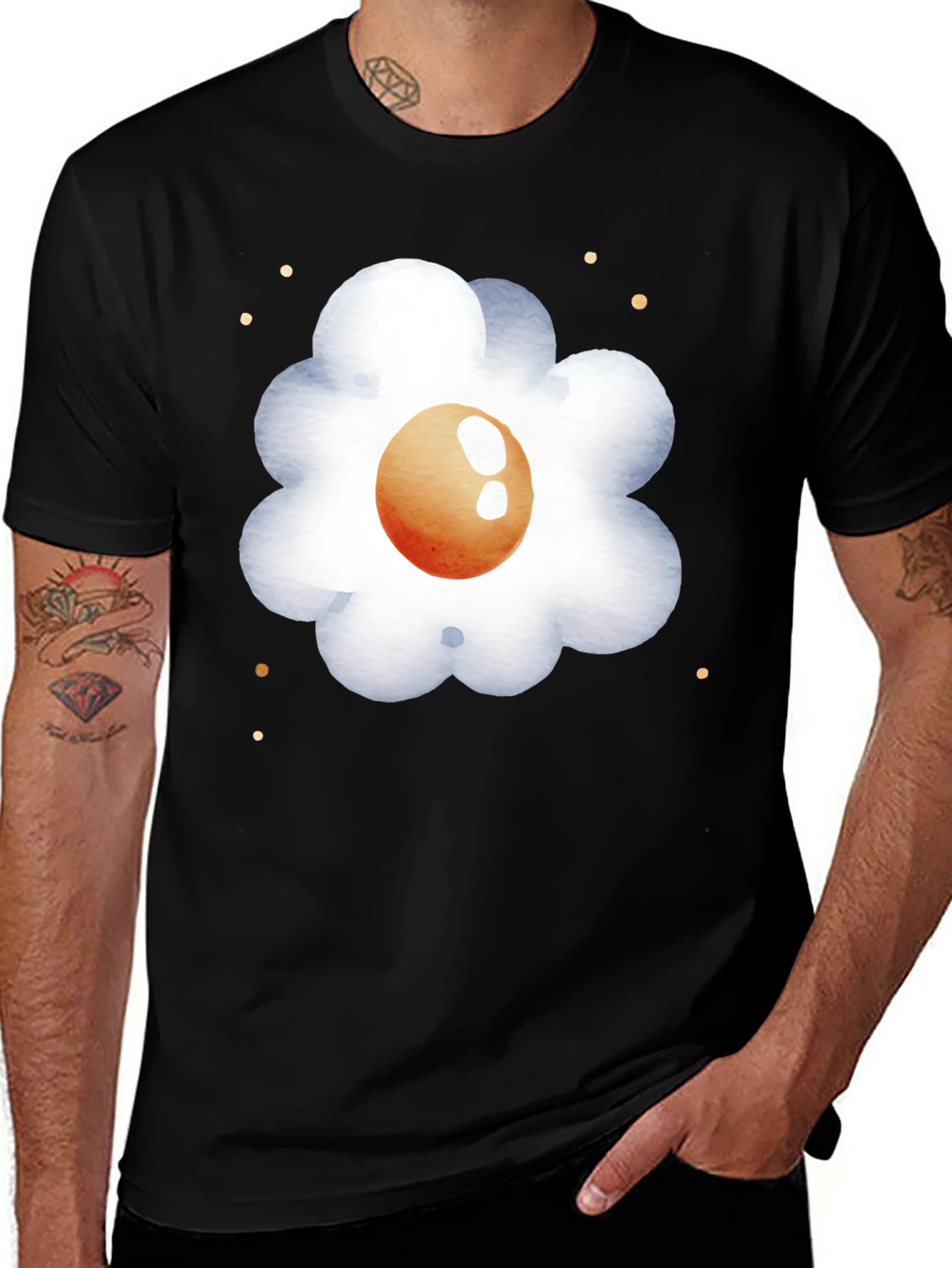 Egg Flower Graphic Tee - Casual Comfort