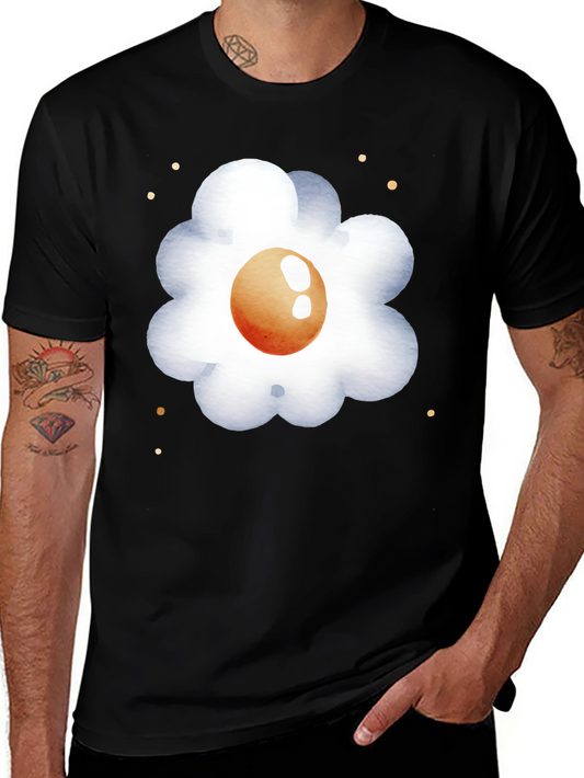 Egg Flower Graphic Tee - Casual Comfort