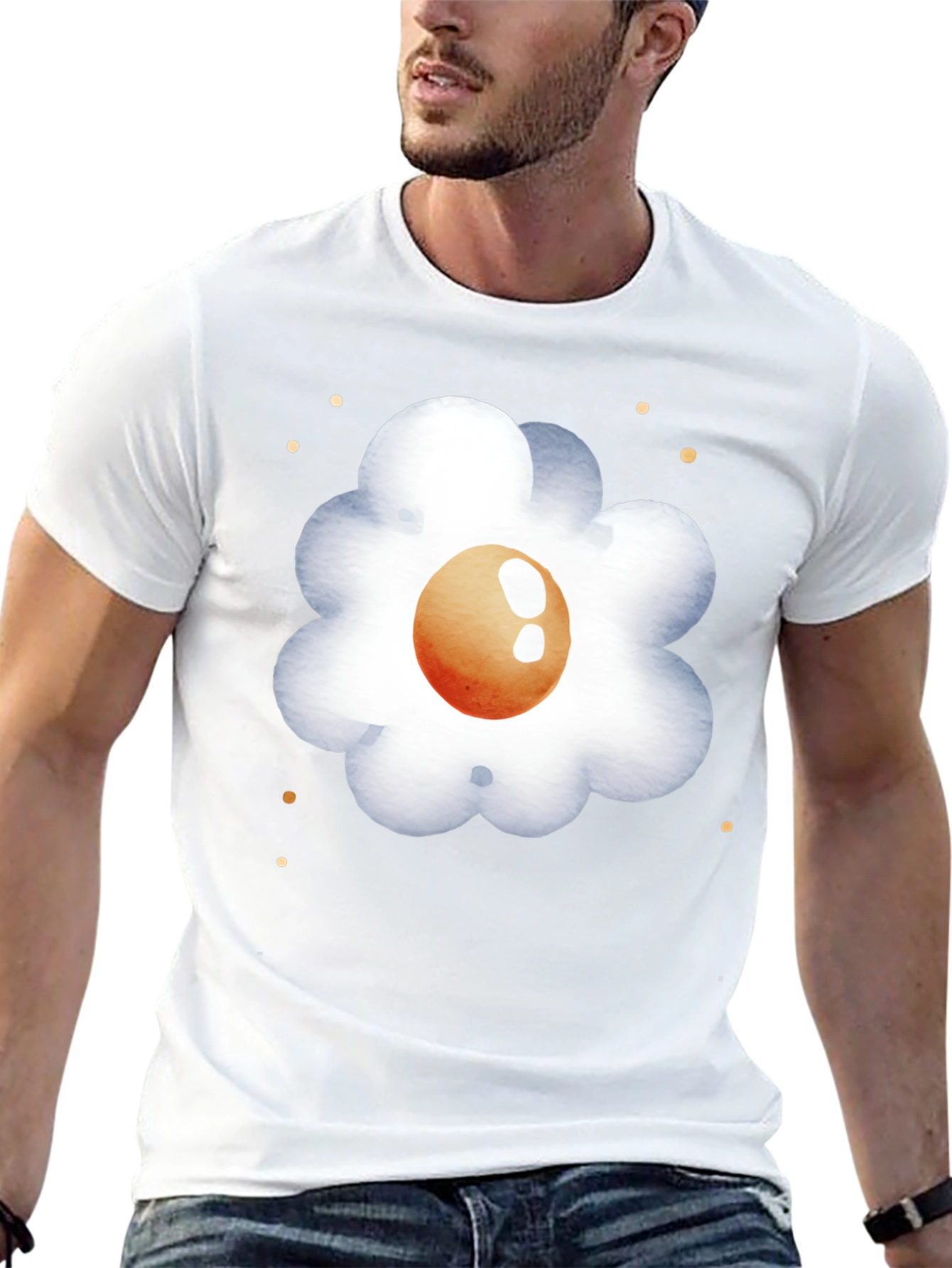 Egg Flower Graphic Tee - Casual Comfort