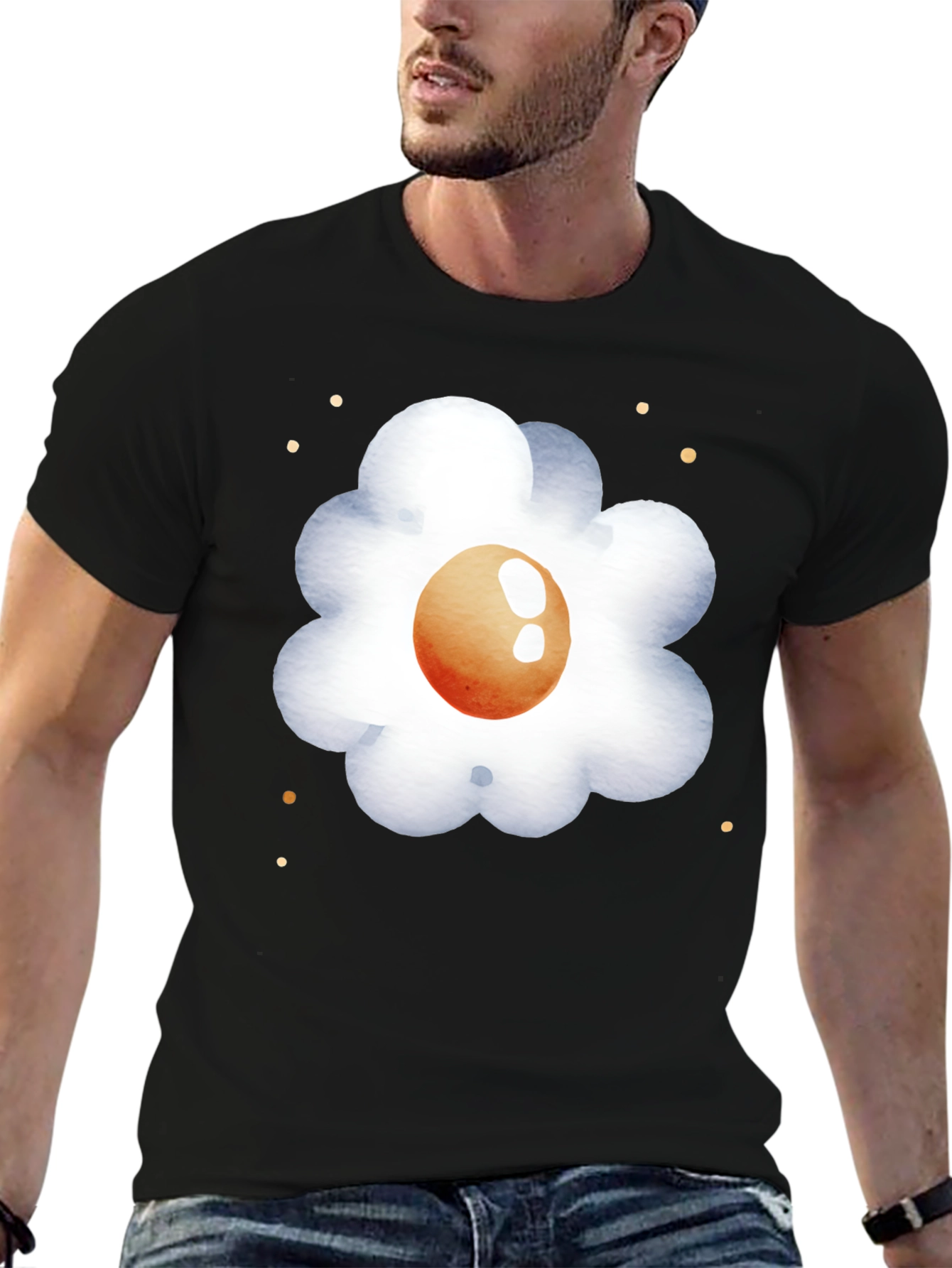 Egg Flower Graphic Tee - Casual Comfort