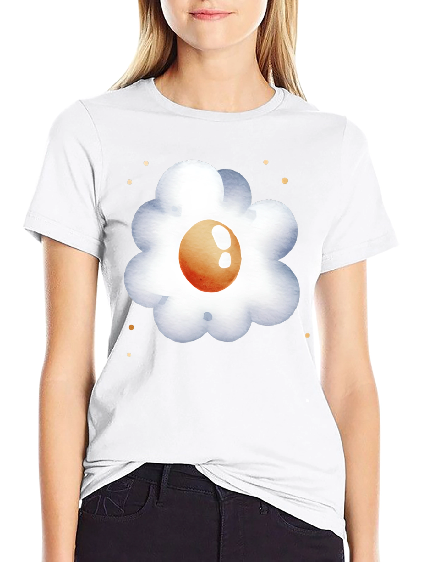 Egg Flower Graphic Tee - Casual Comfort