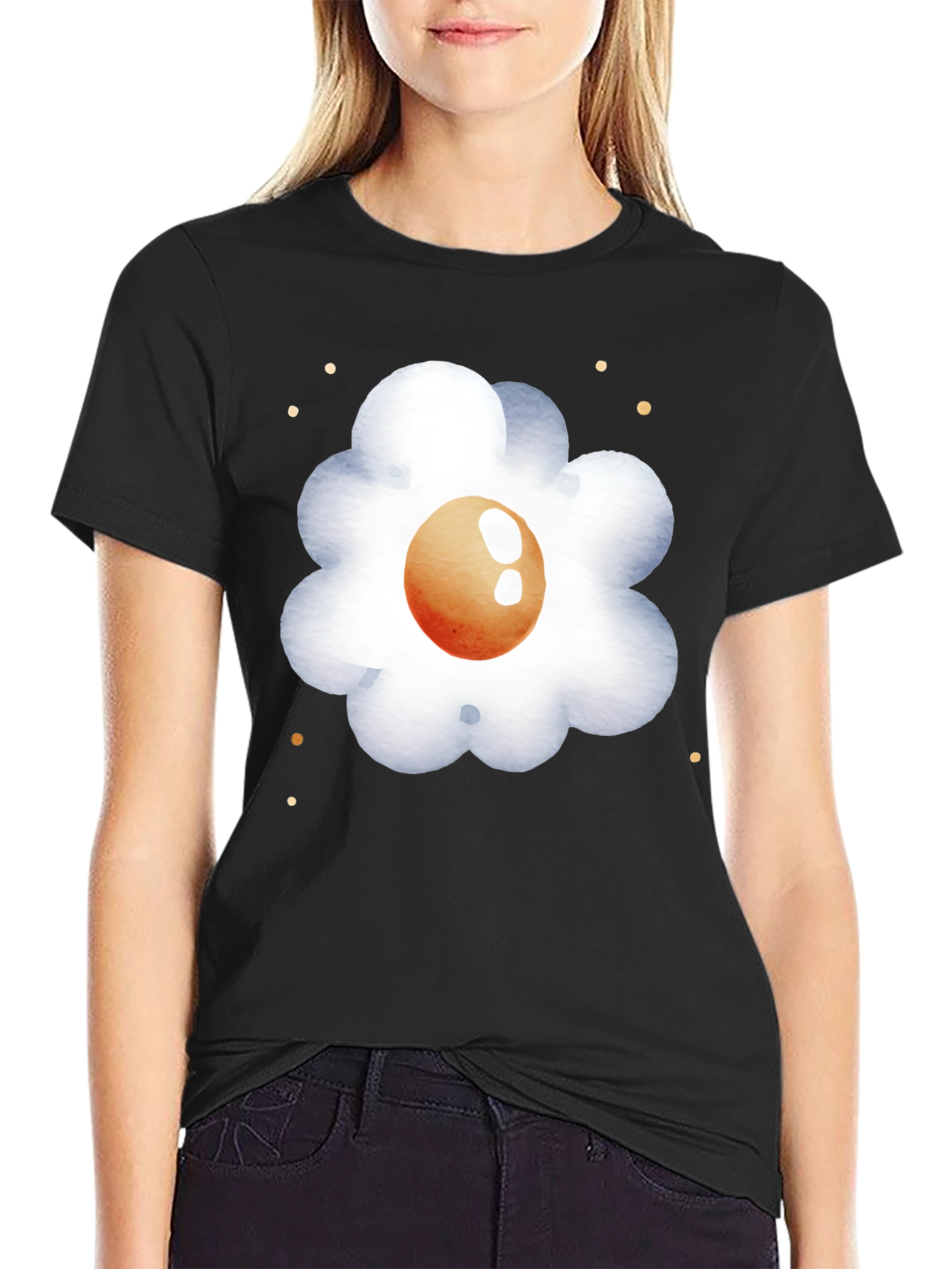 Egg Flower Graphic Tee - Casual Comfort