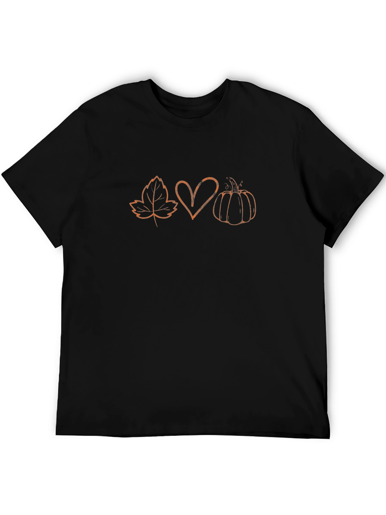 Fall Vibes T-Shirt - Maple Leaf Heart Pumpkin Design