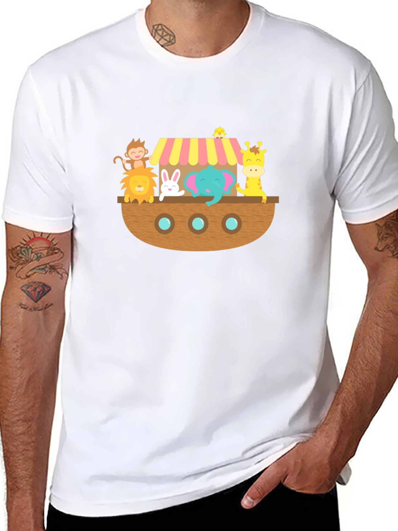 Noahs Ark Animal Cartoon T-Shirt
