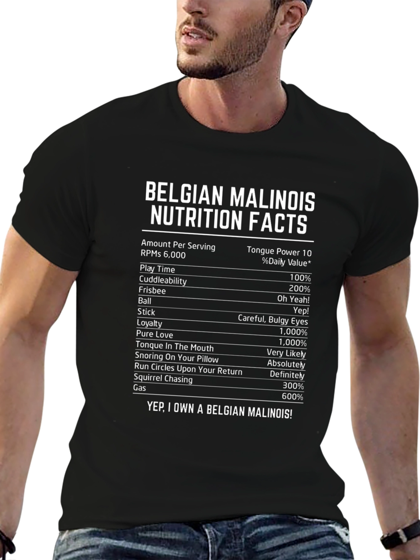 Belgian Malinois Nutrition Facts T-Shirt