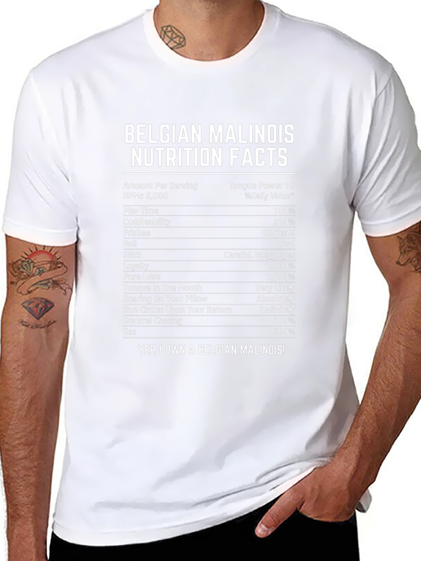 Belgian Malinois Nutrition Facts T-Shirt