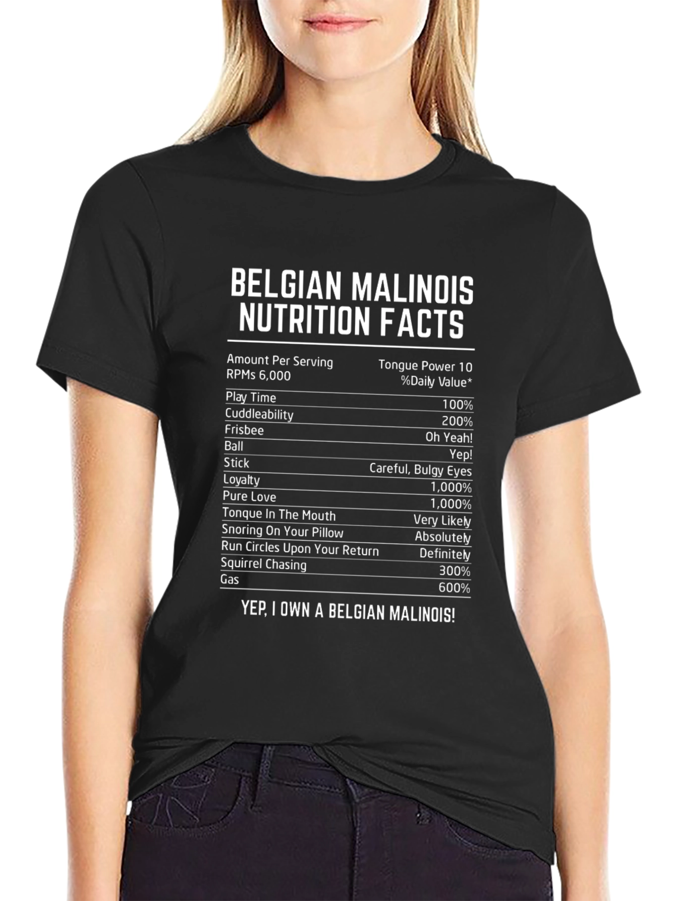 Belgian Malinois Nutrition Facts T-Shirt