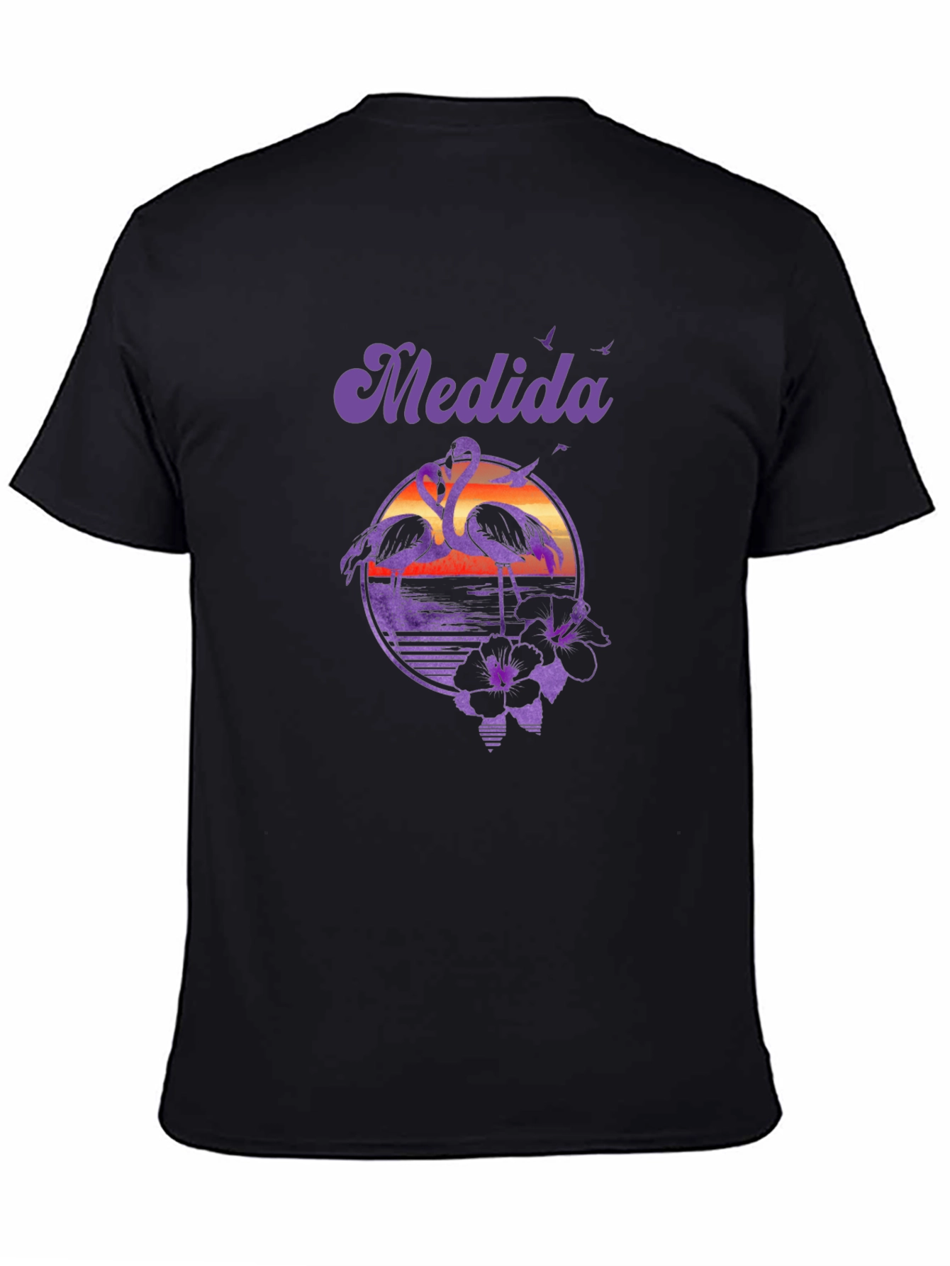 Retro Flamingo Sunset T-Shirt - Tropical Vibes