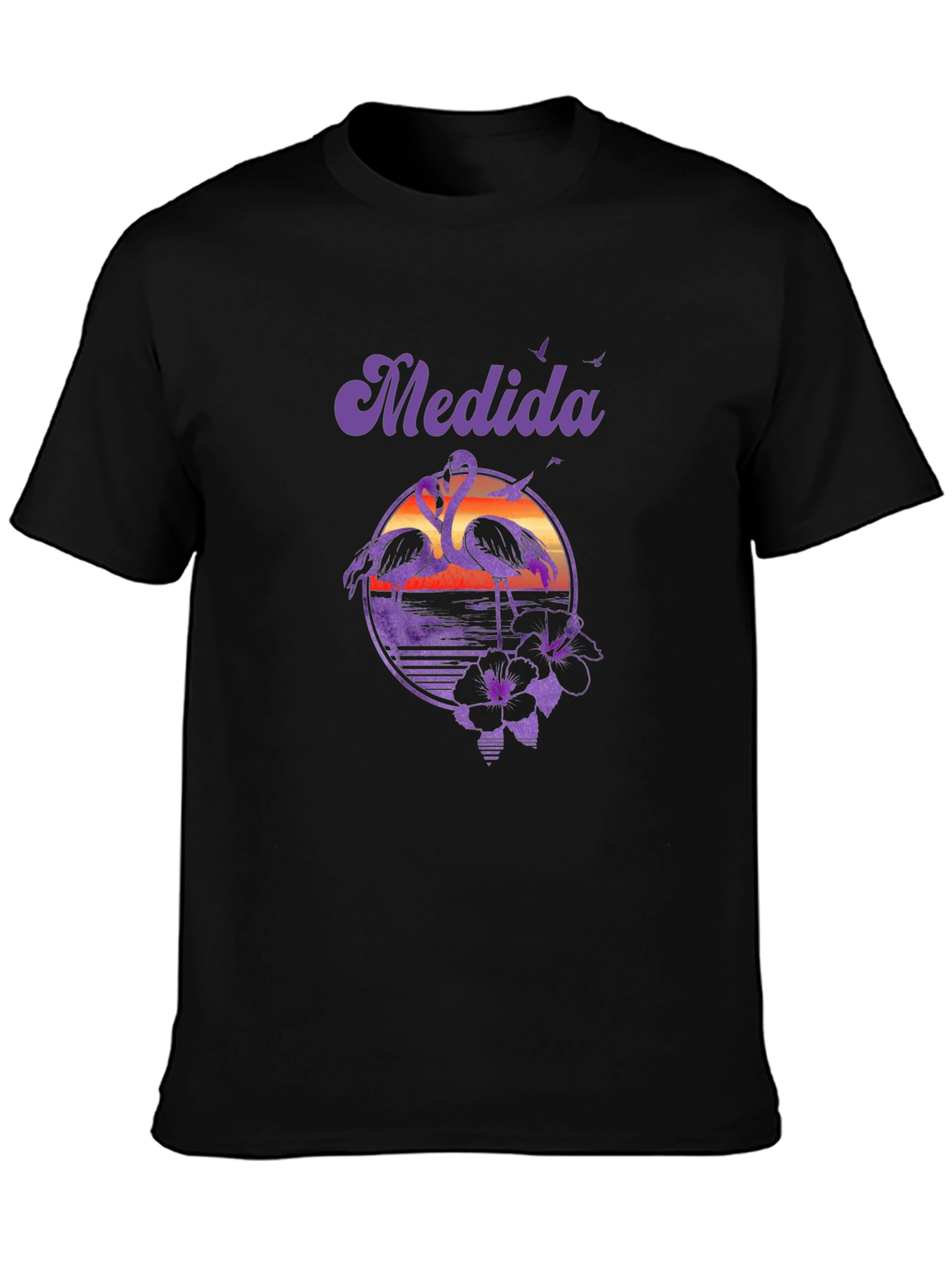 Retro Flamingo Sunset T-Shirt - Tropical Vibes