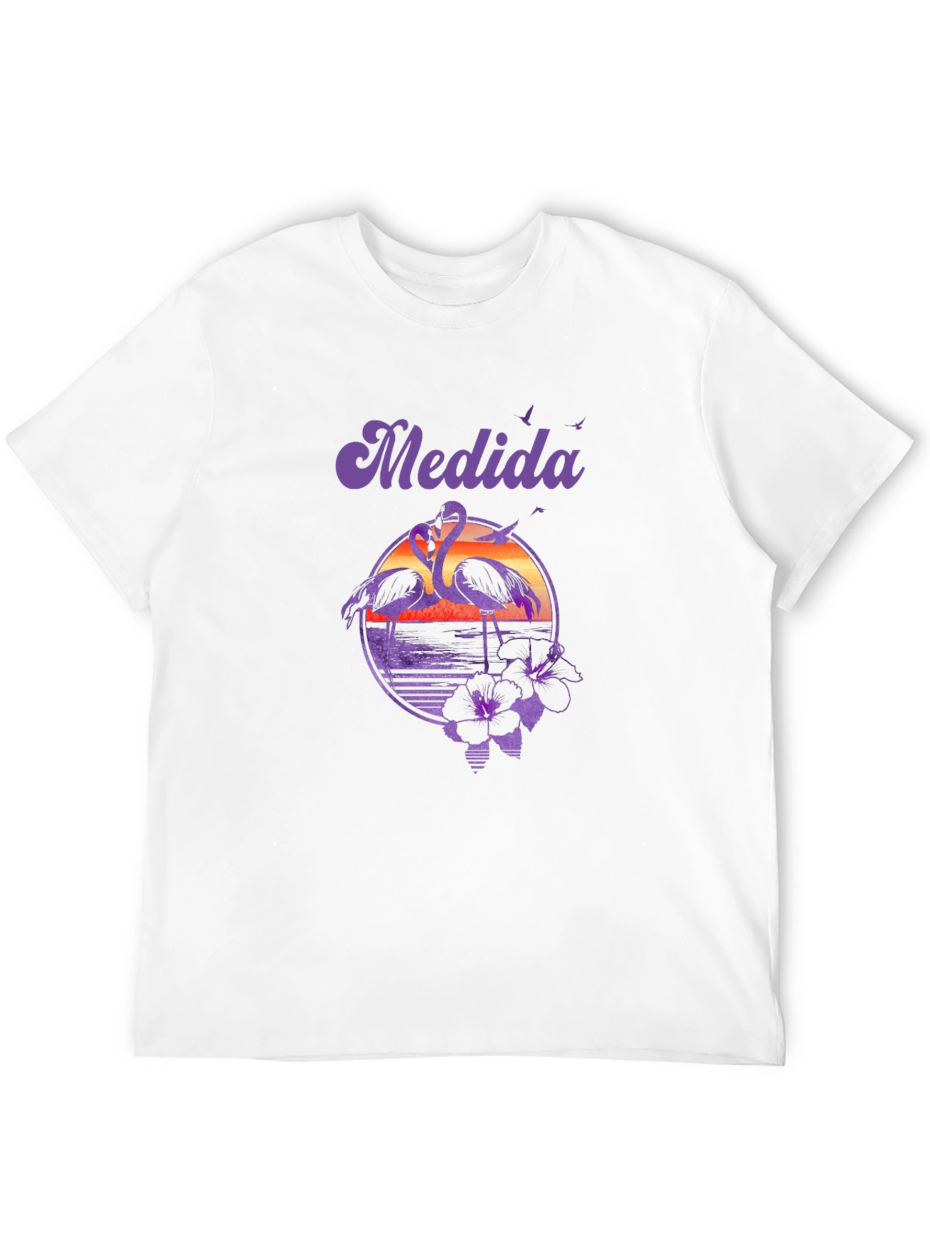 Retro Flamingo Sunset T-Shirt - Tropical Vibes