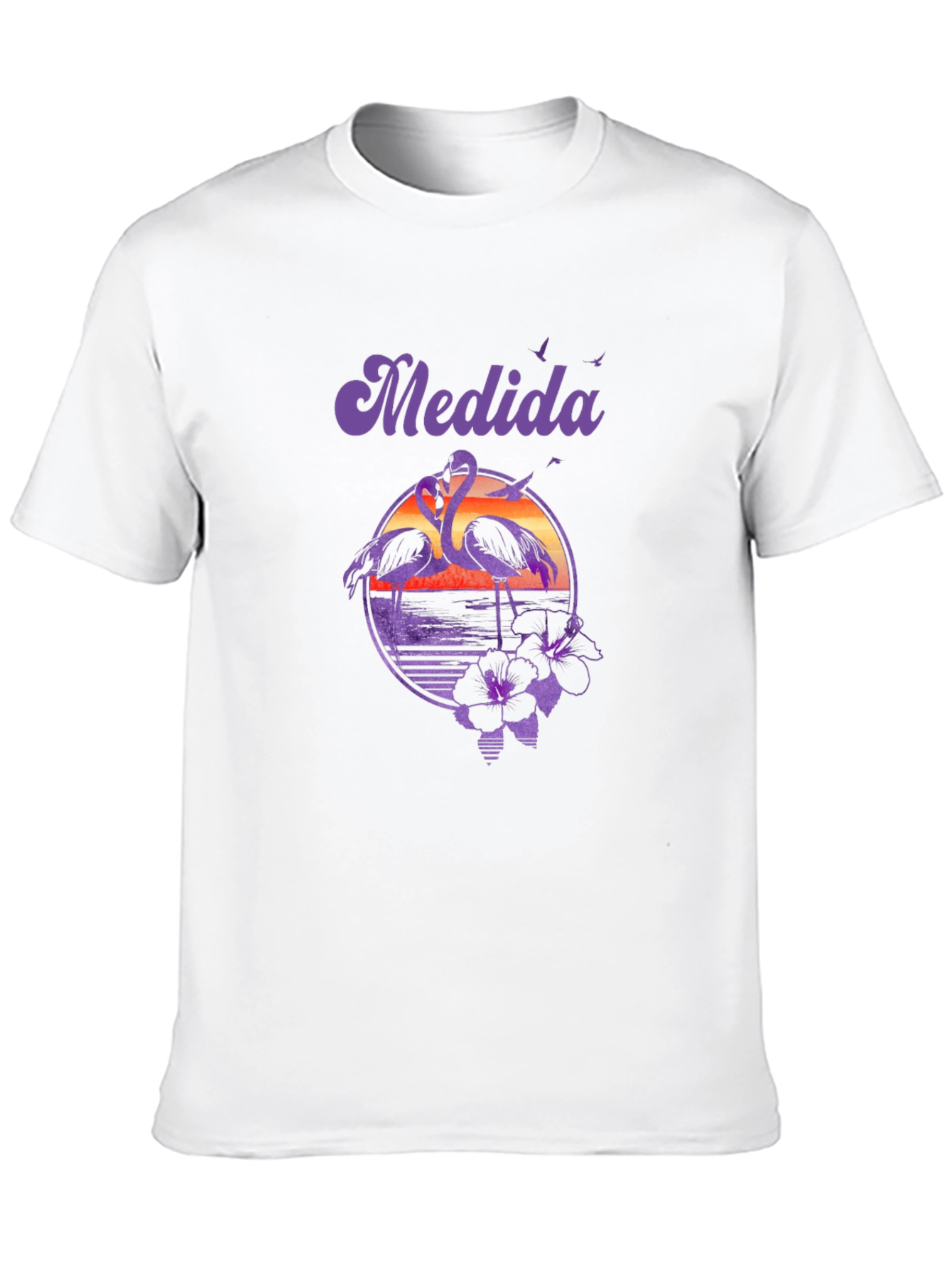 Retro Flamingo Sunset T-Shirt - Tropical Vibes