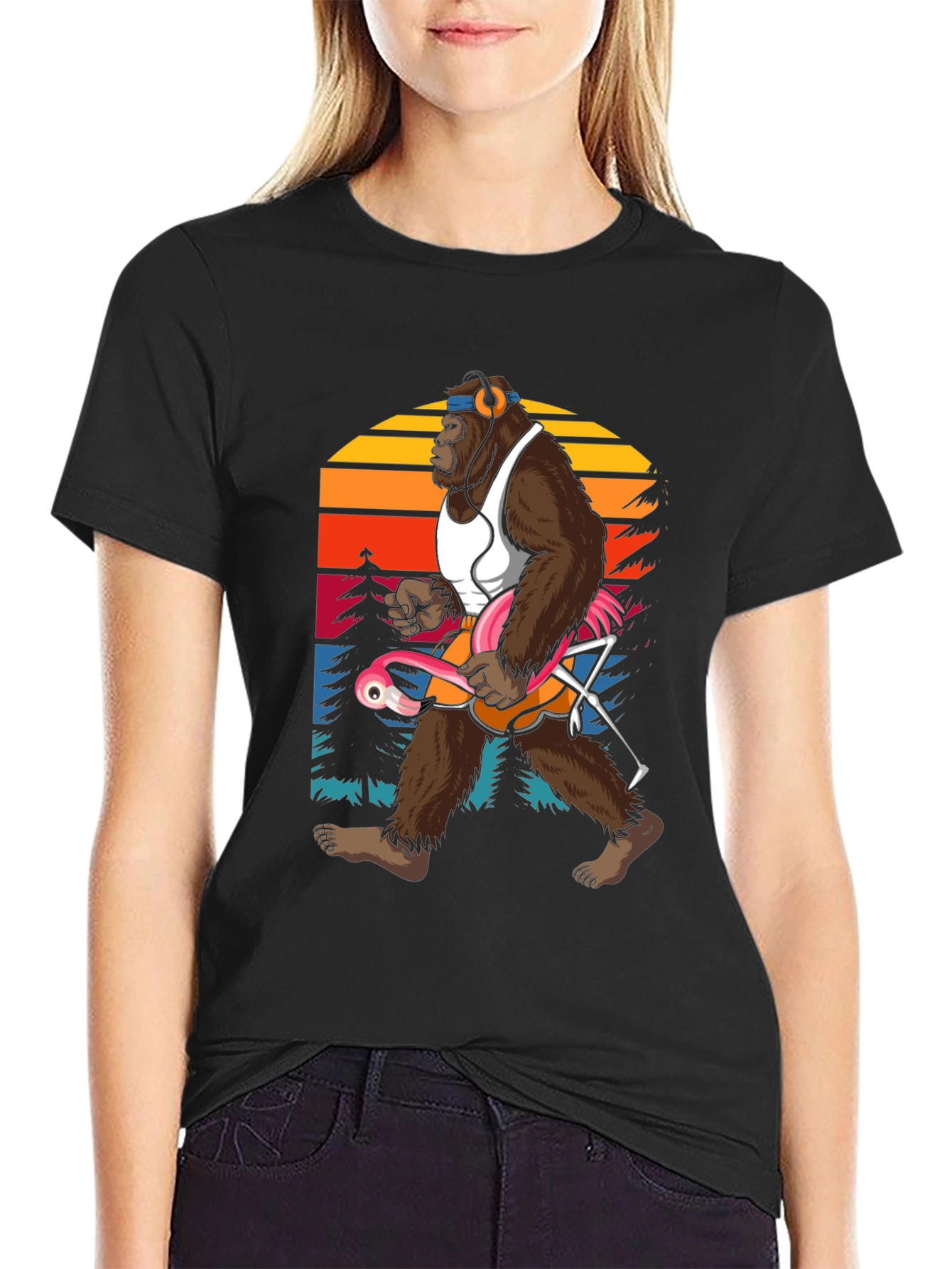 Sasquatch Flamingo T-Shirt