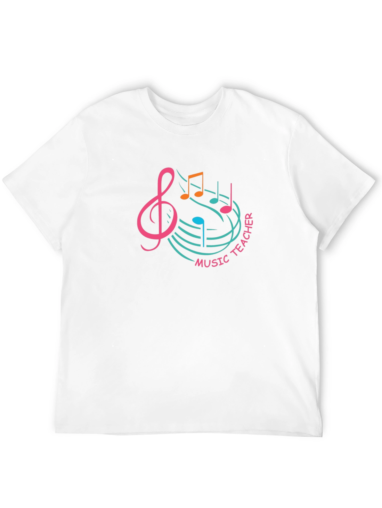 Music Teacher Tee - Treble Clef & Notes Design