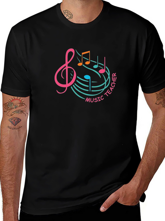 Music Teacher Tee - Treble Clef & Notes Design
