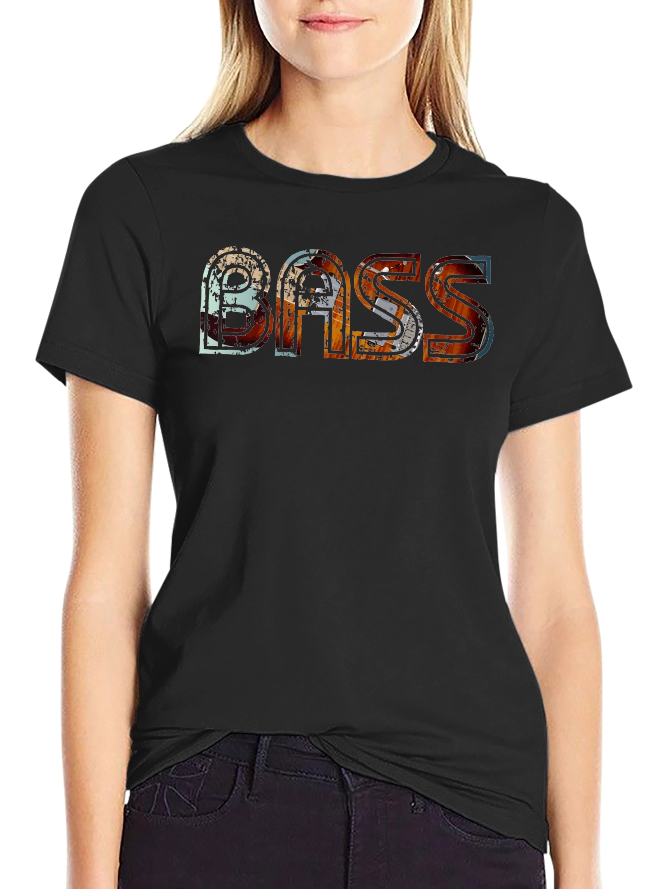 Bass Graphic Tee - Distressed Urban Style