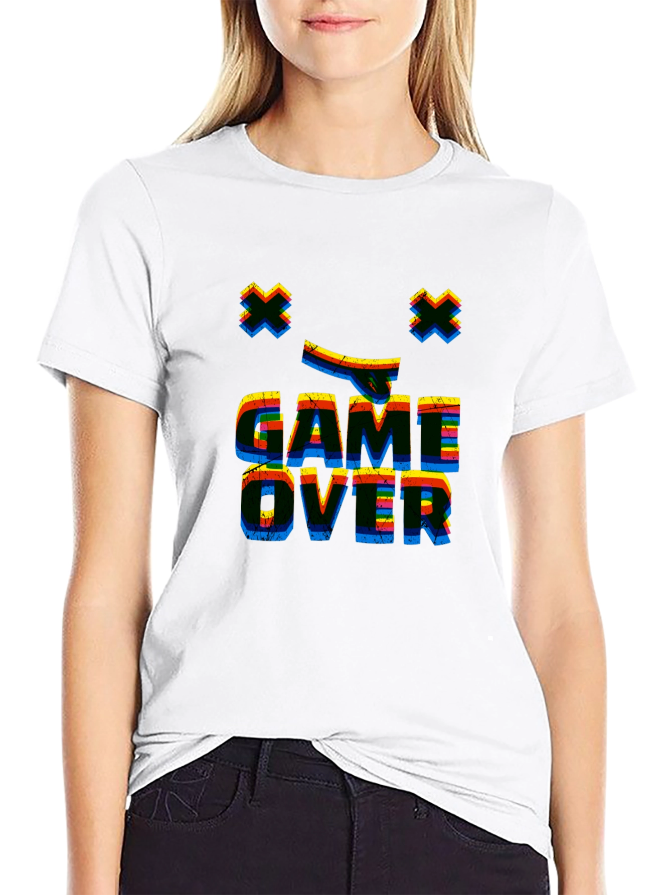 Game Over Retro Graphic Black T-Shirt