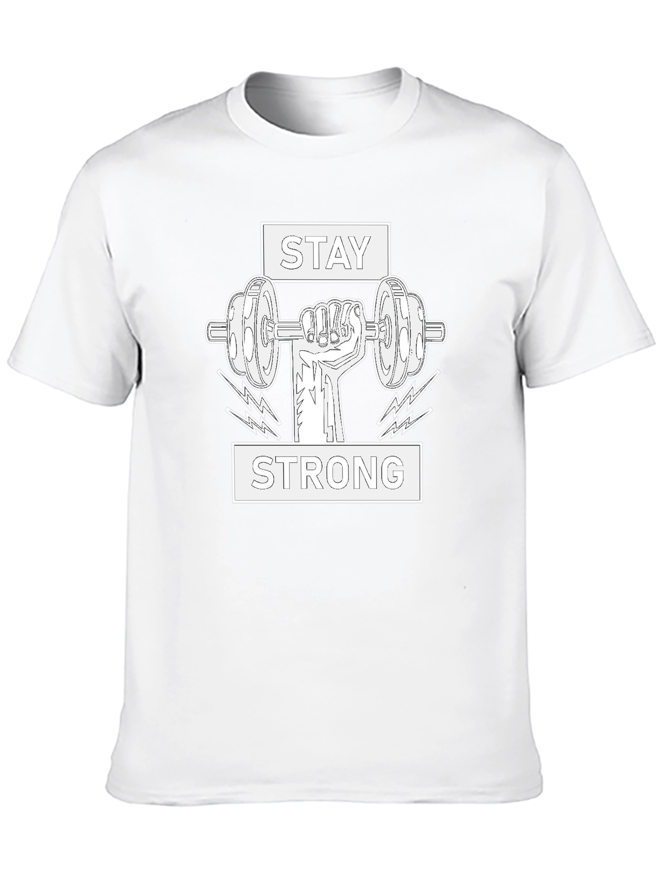 Stay Strong Graphic Tee - Black Cotton