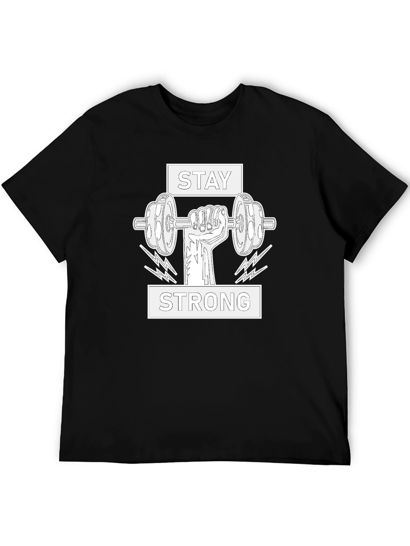 Stay Strong Graphic Tee - Black Cotton