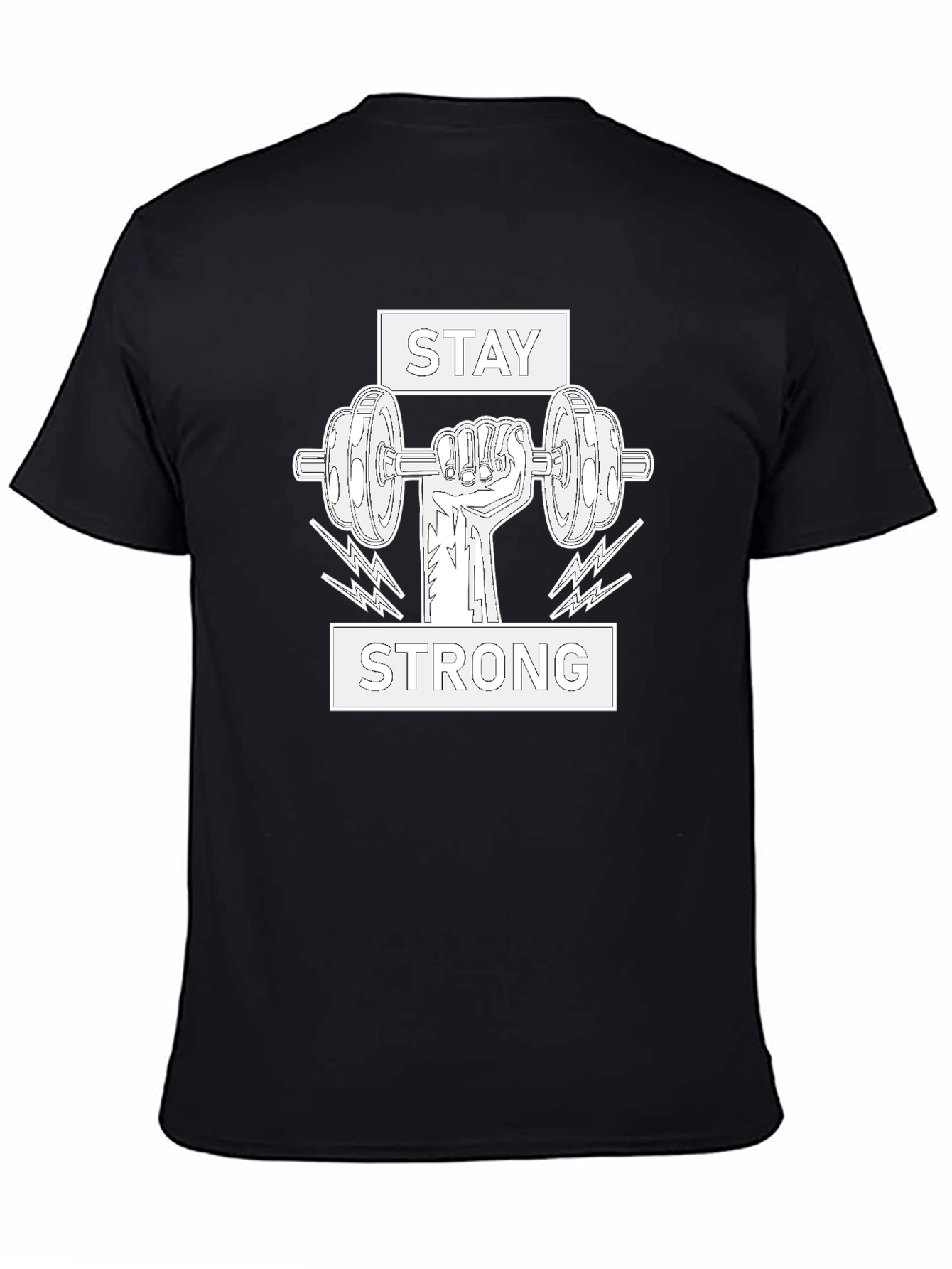 Stay Strong Graphic Tee - Black Cotton