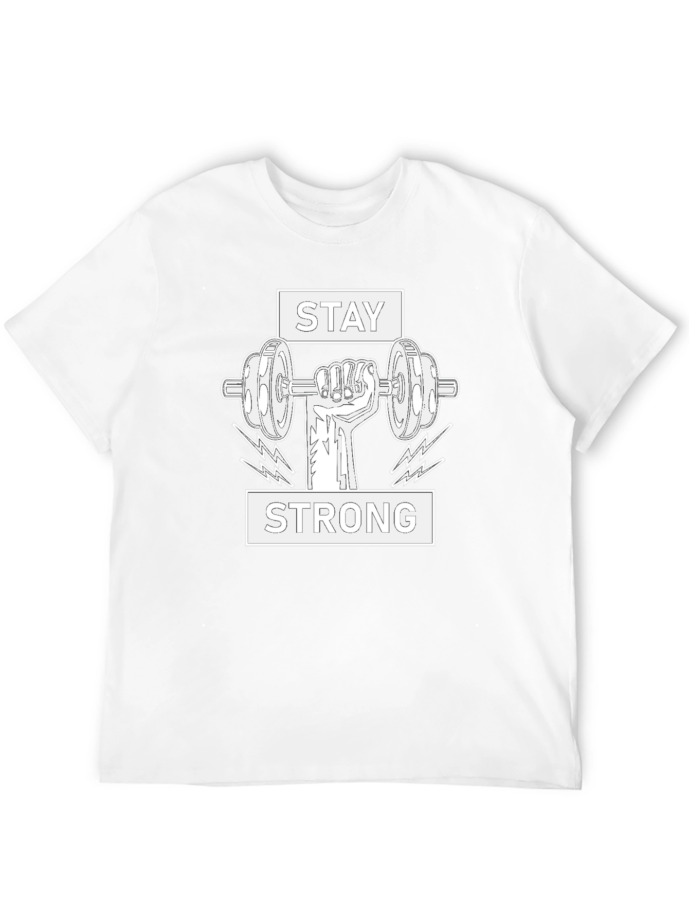 Stay Strong Graphic Tee - Black Cotton