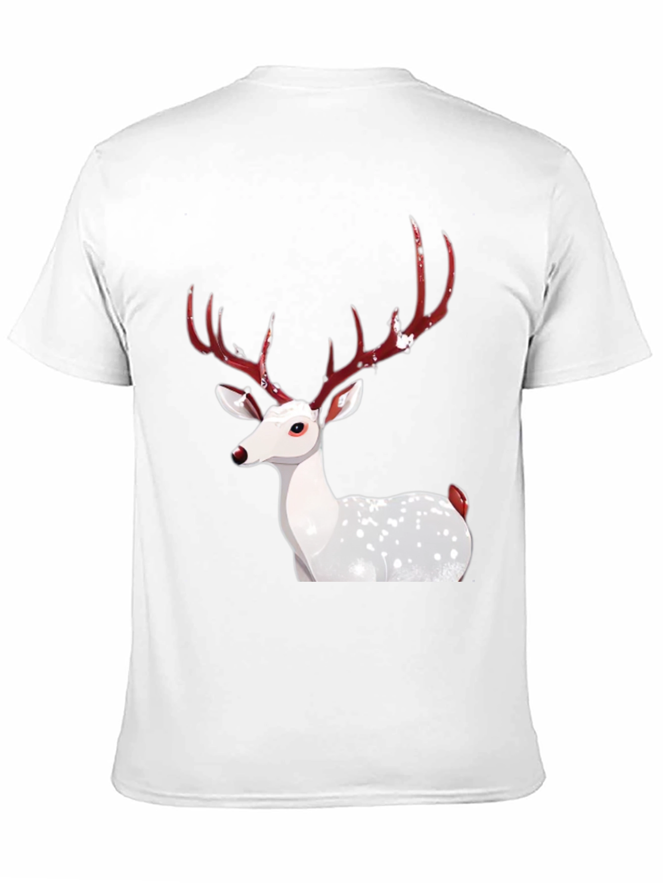 Festive Deer Graphic Tee - Holiday Season Apparel