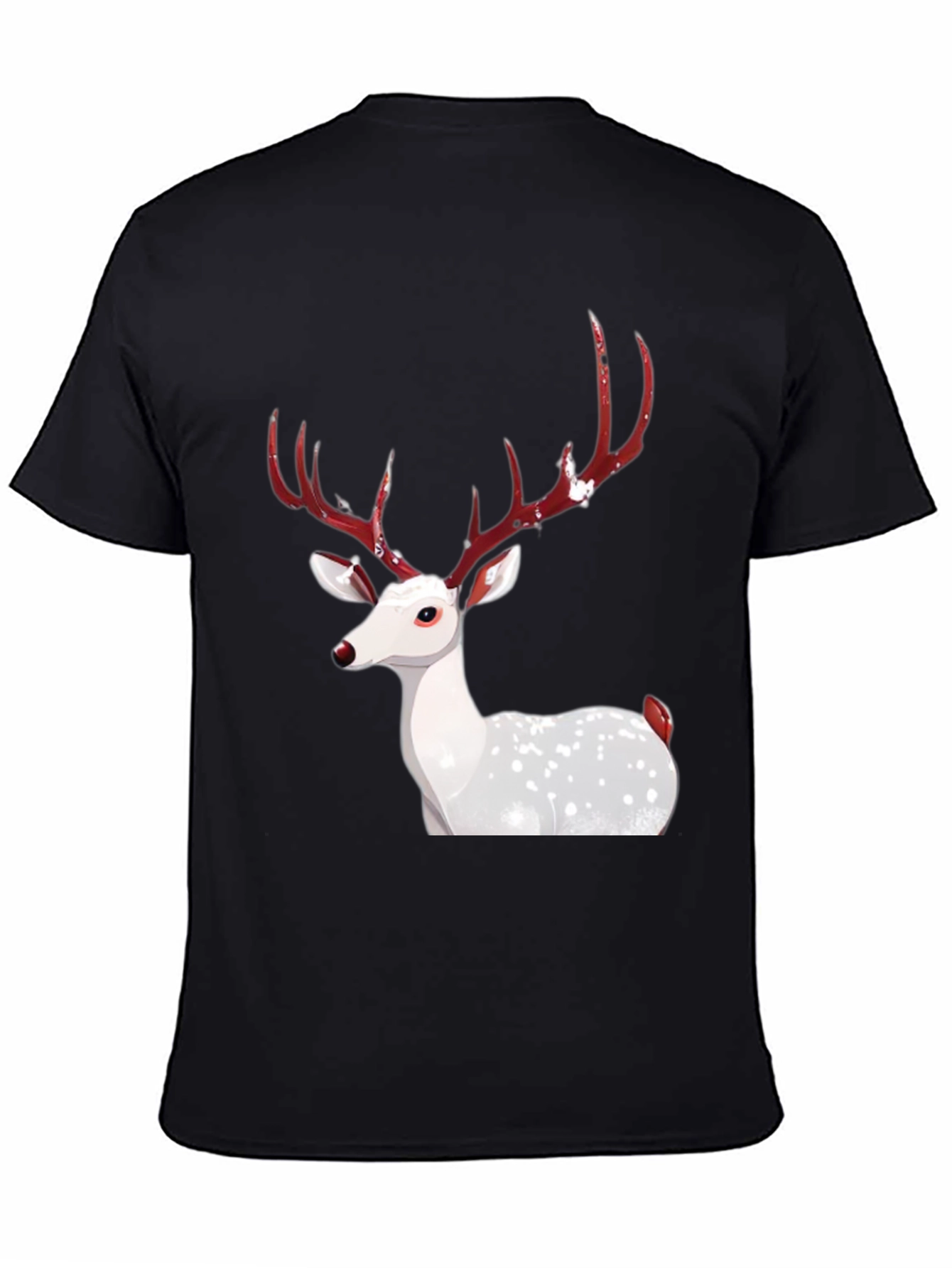 Festive Deer Graphic Tee - Holiday Season Apparel