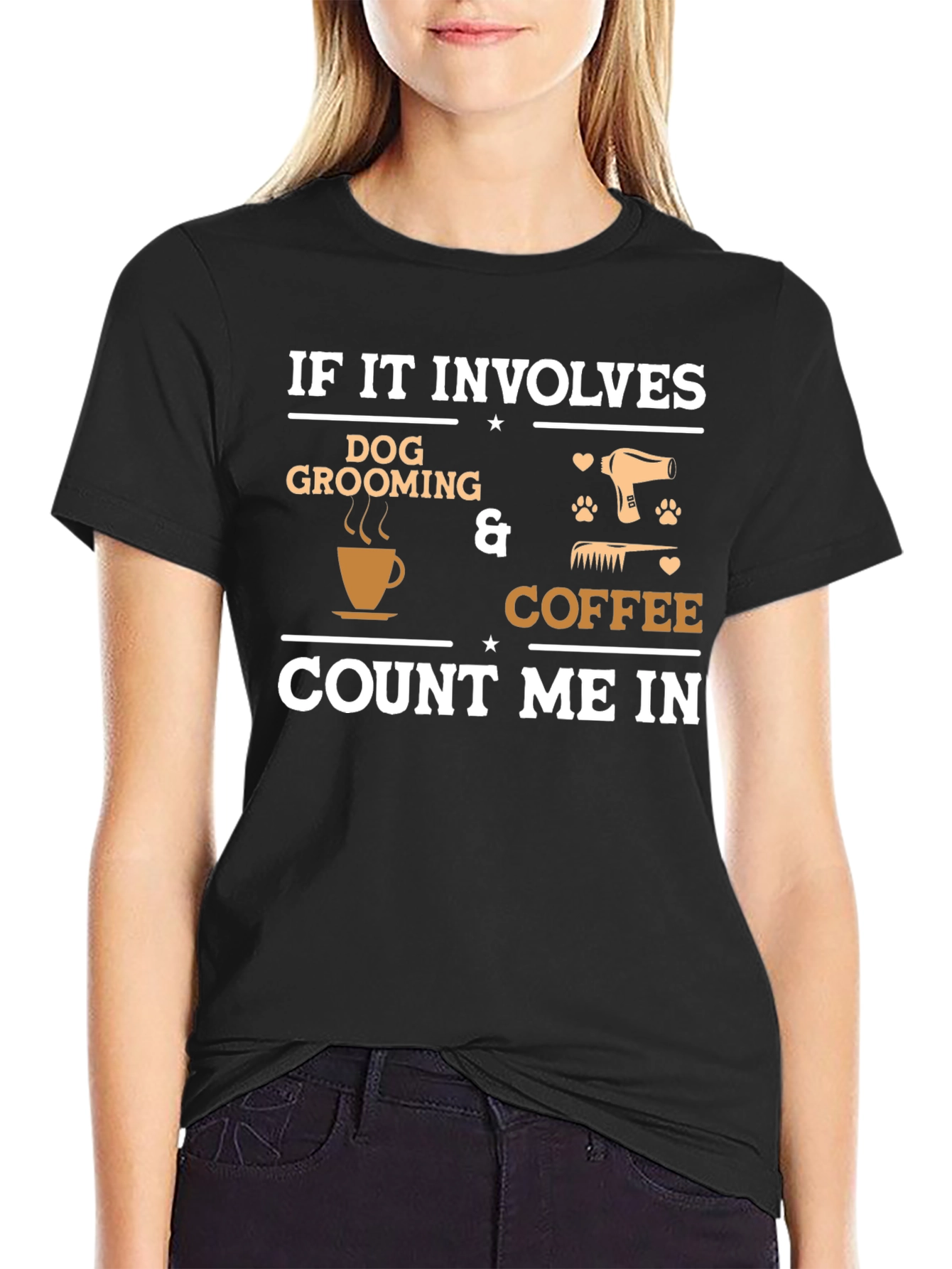 Dog Grooming & Coffee T-Shirt - Count Me In