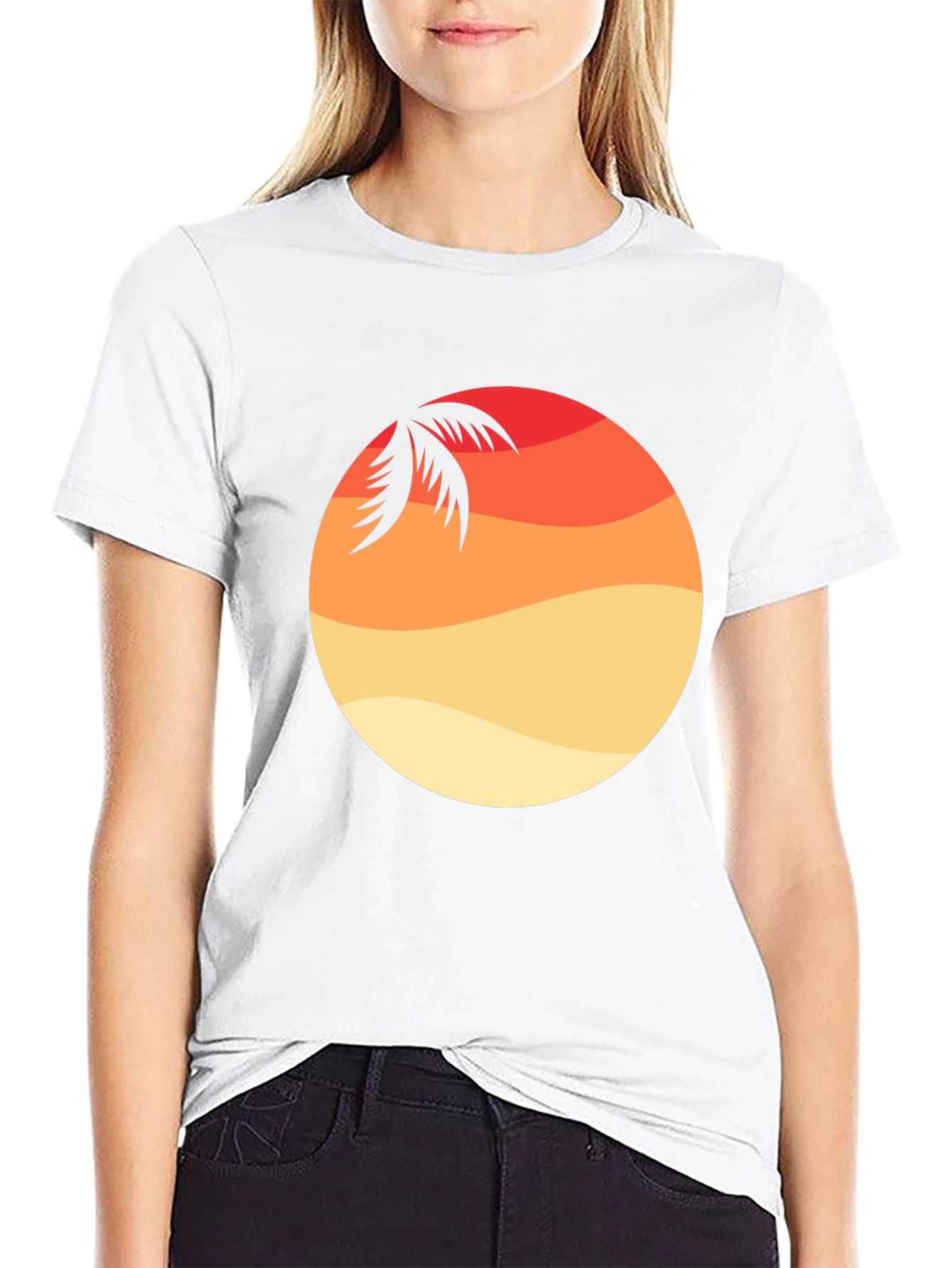 Sunset Palm Graphic Tee - Casual Style