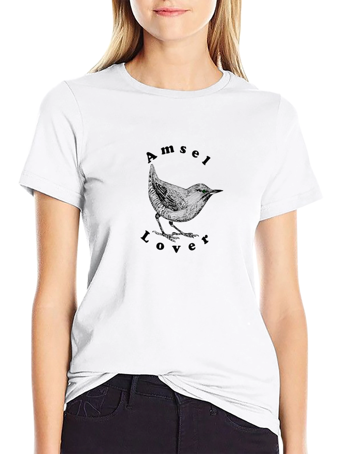 Amsel Lover Graphic Tee - Black Bird Design