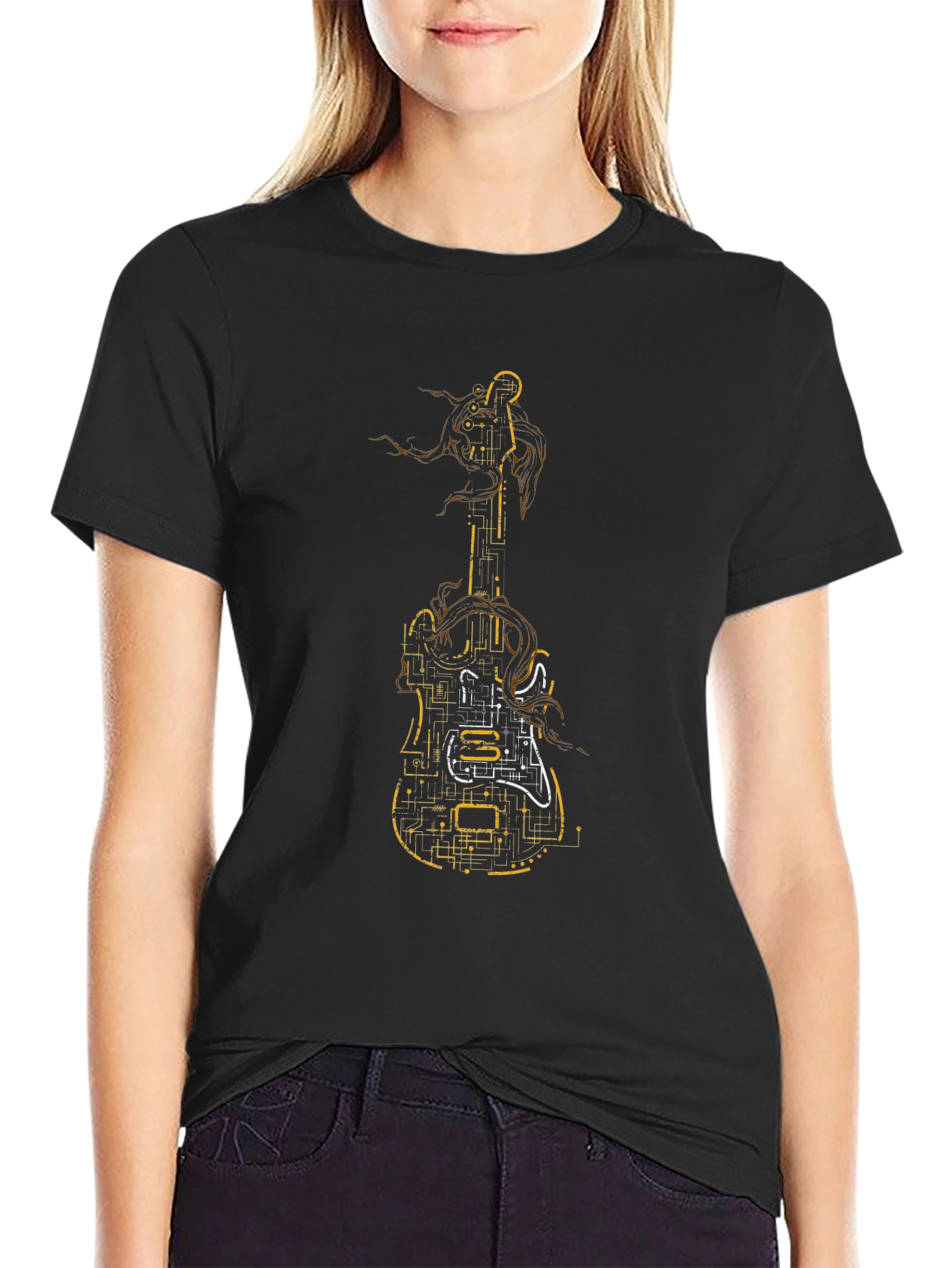 Electric Guitar Circuit Black T-Shirt