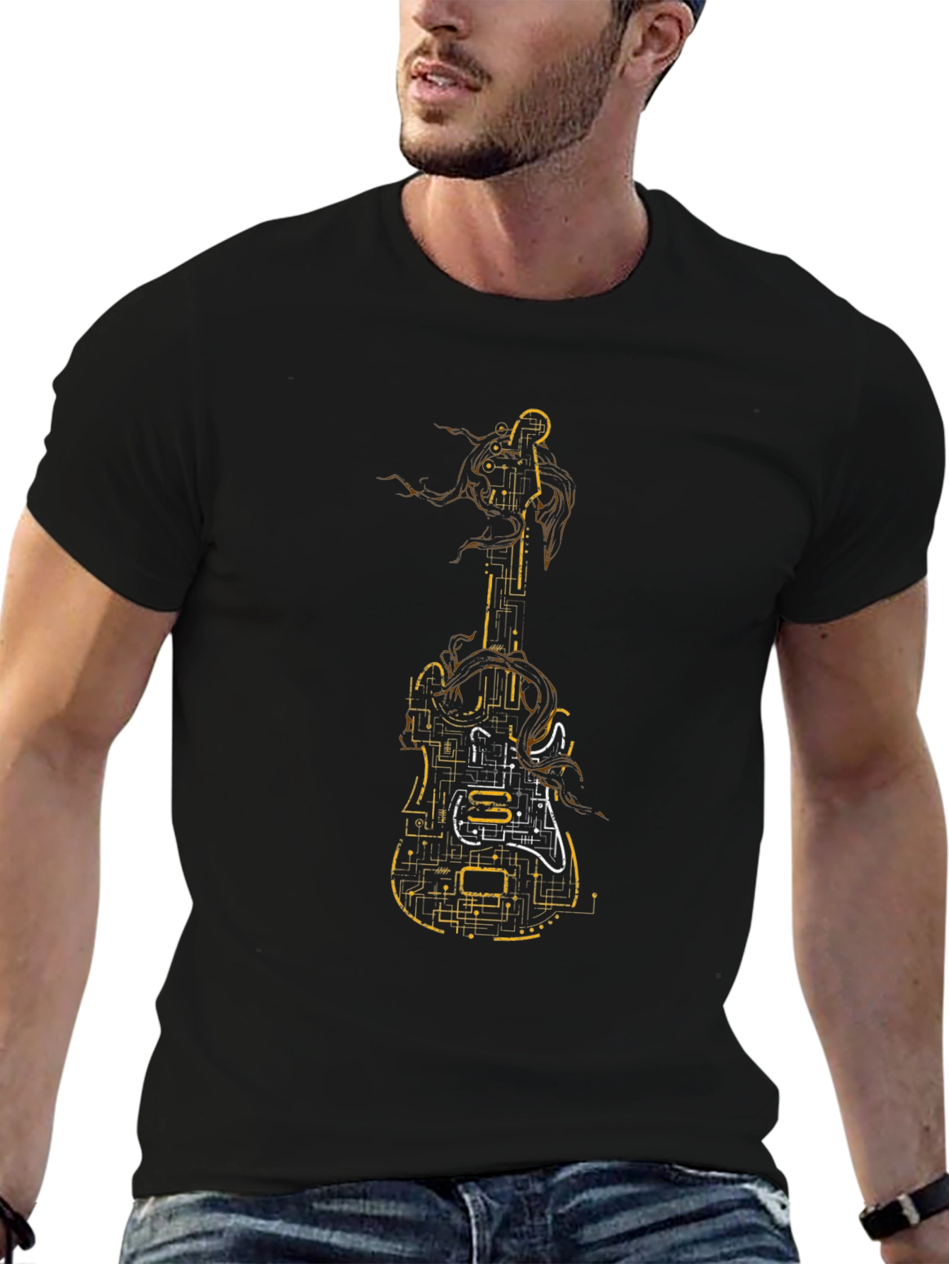 Electric Guitar Circuit Black T-Shirt