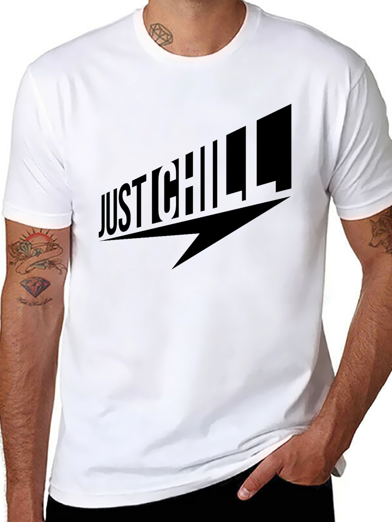 Just Chill Graphic T-Shirt - Black Casual Tee