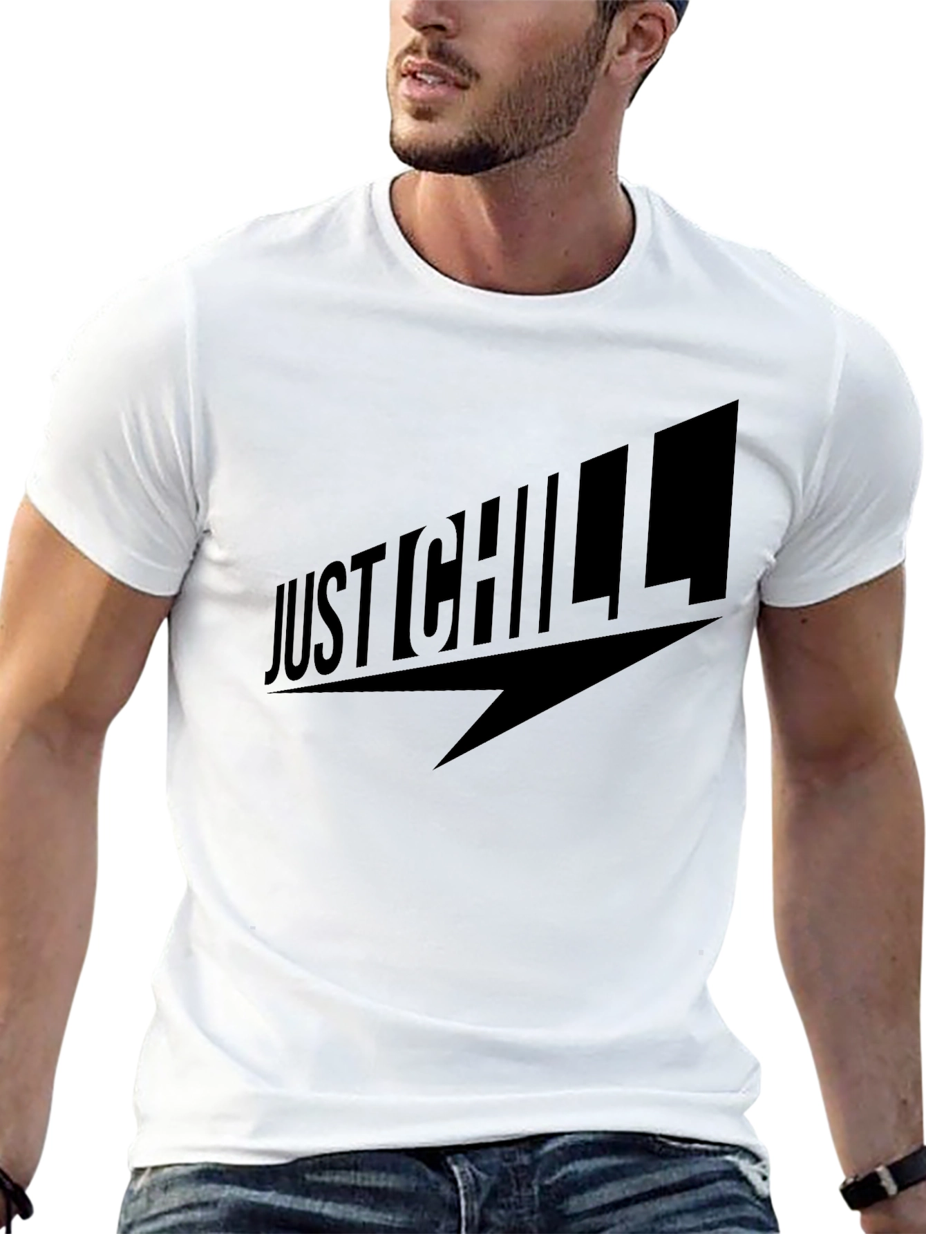 Just Chill Graphic T-Shirt - Black Casual Tee