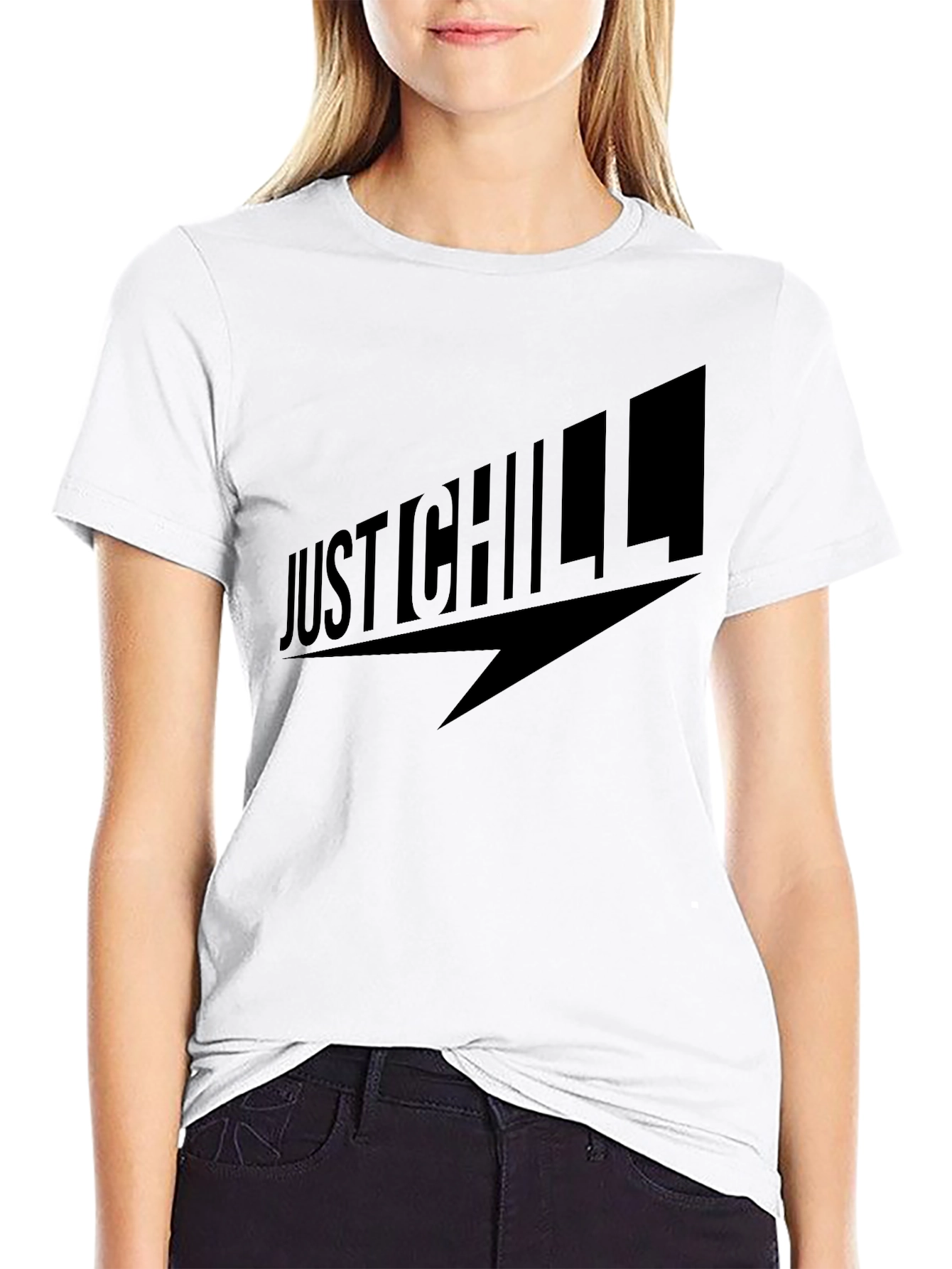Just Chill Graphic T-Shirt - Black Casual Tee