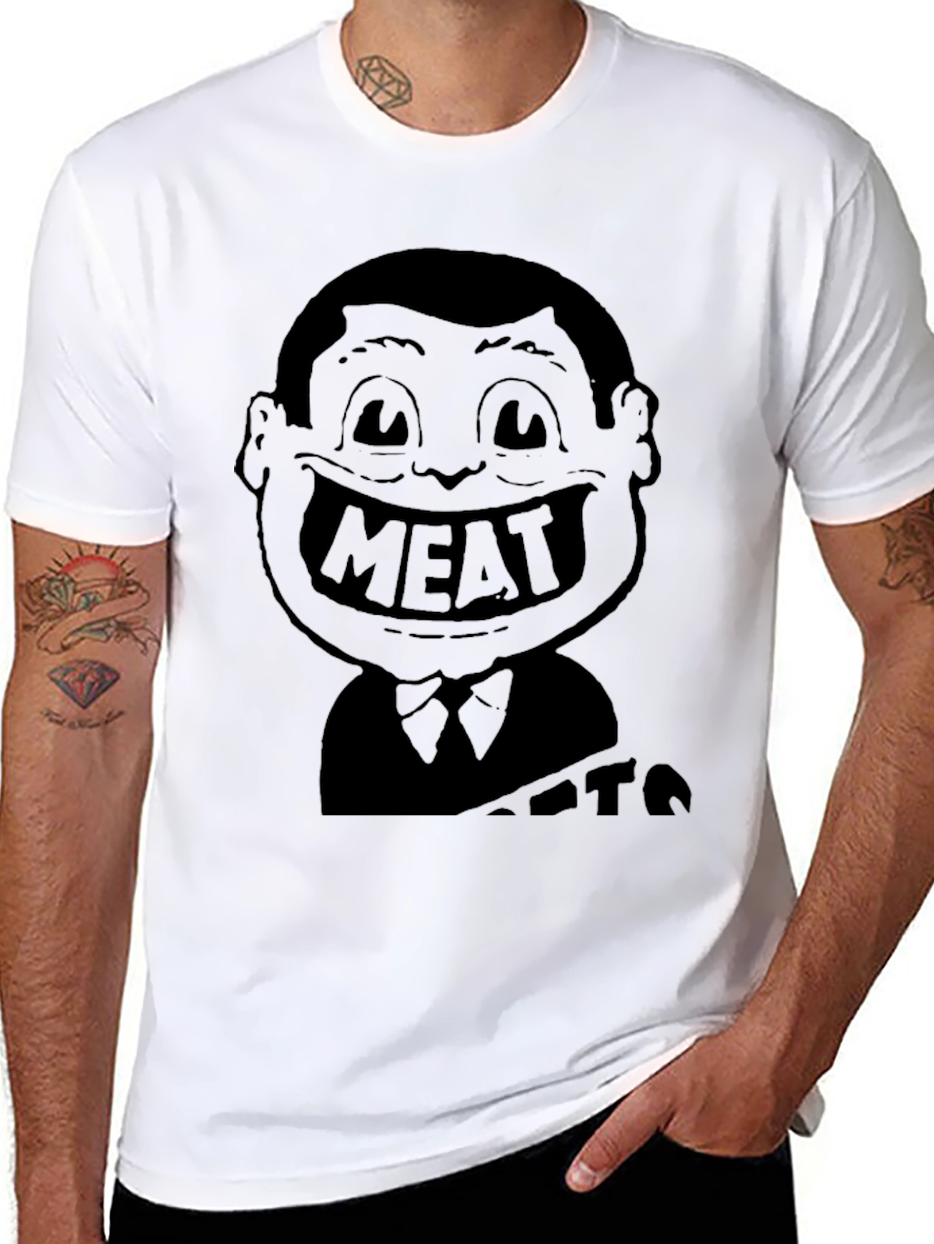 Meat Head Graphic Black T-Shirt