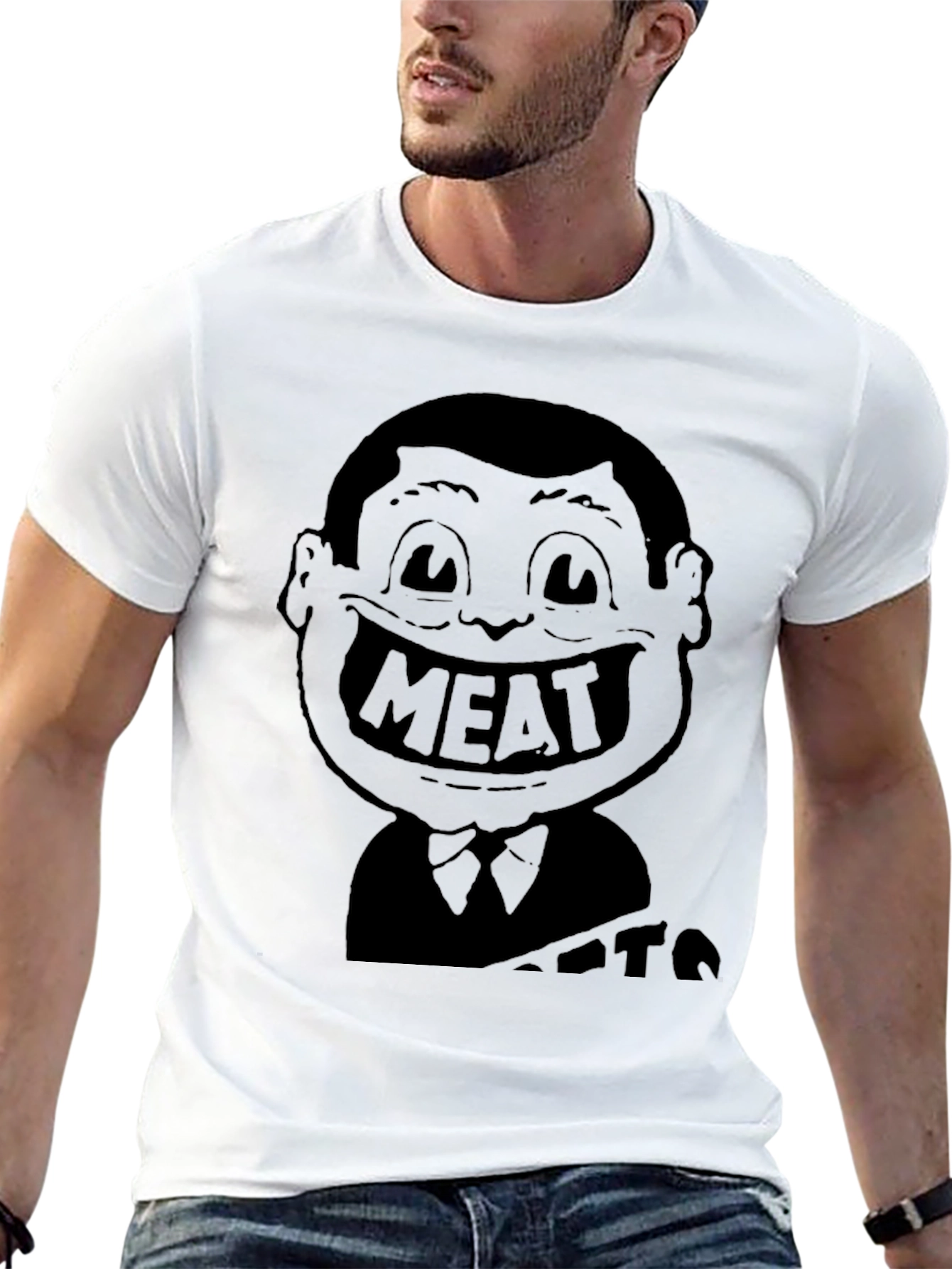 Meat Head Graphic Black T-Shirt