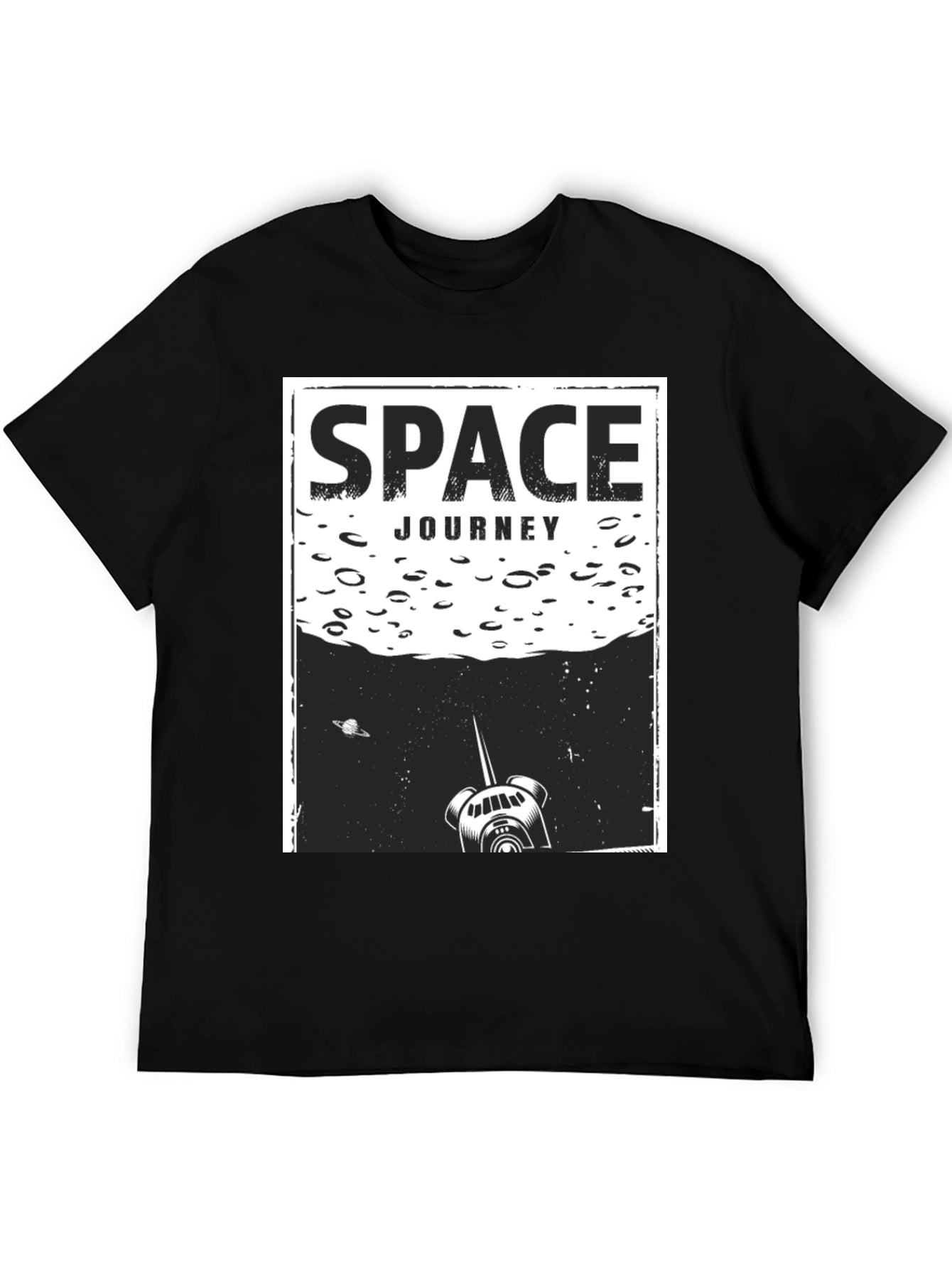 Space Journey Graphic T-Shirt - Unisex Black Tee