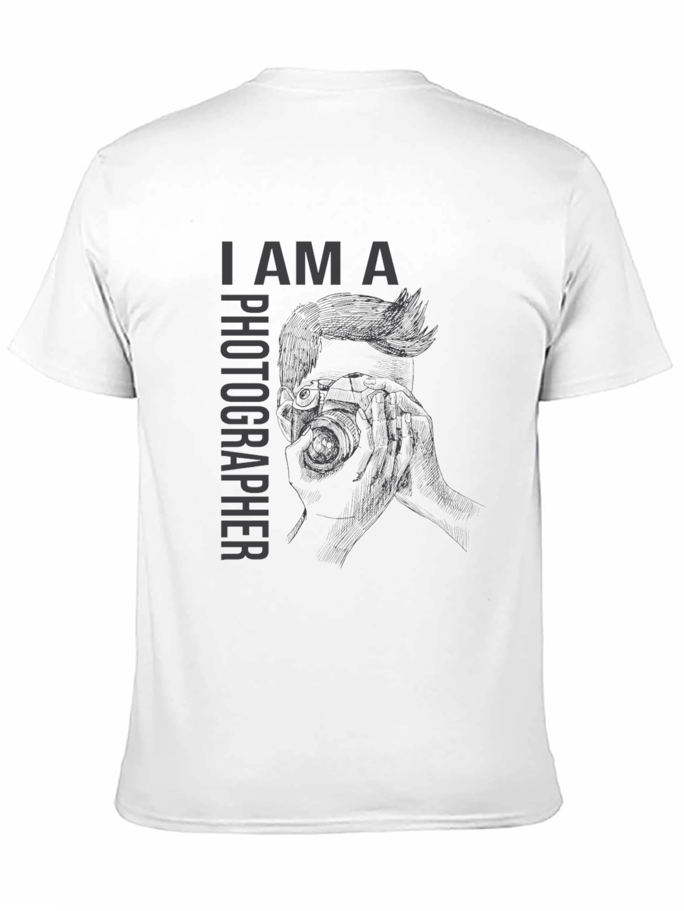 I Am A Photographer Graphic Print Black T-Shirt