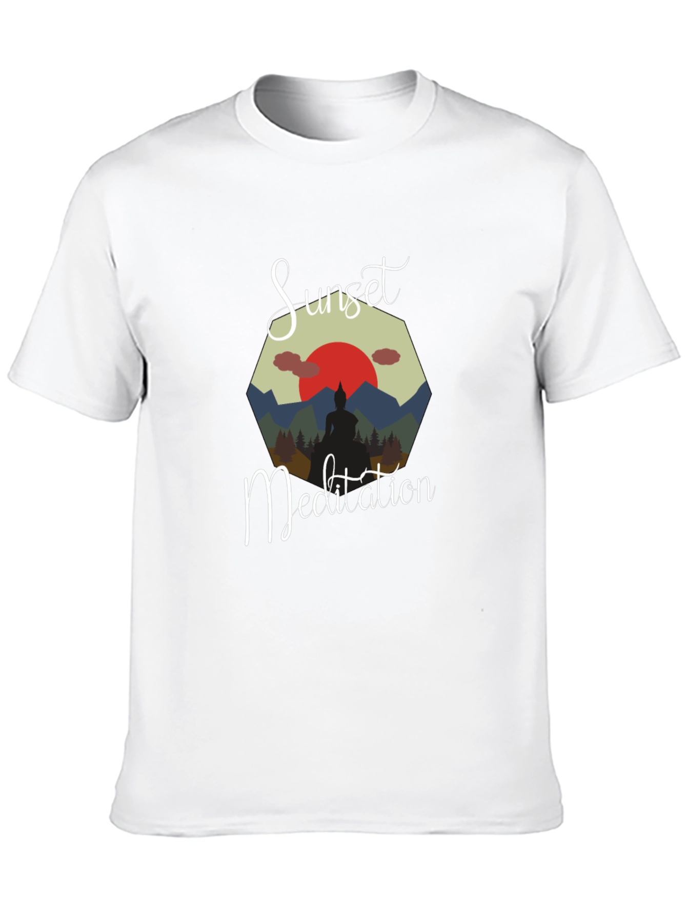 Sunset Meditation Black T-Shirt