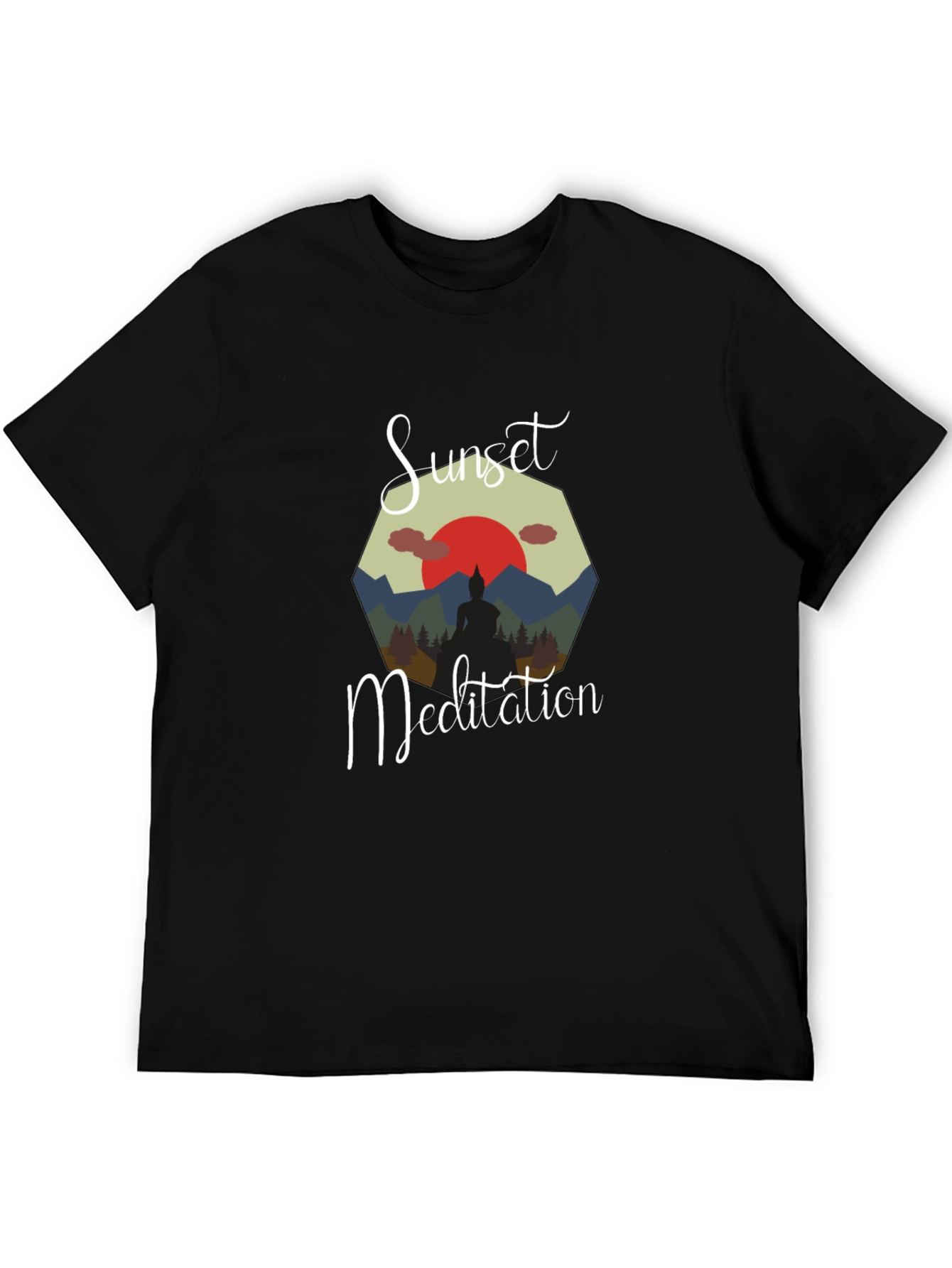 Sunset Meditation Black T-Shirt