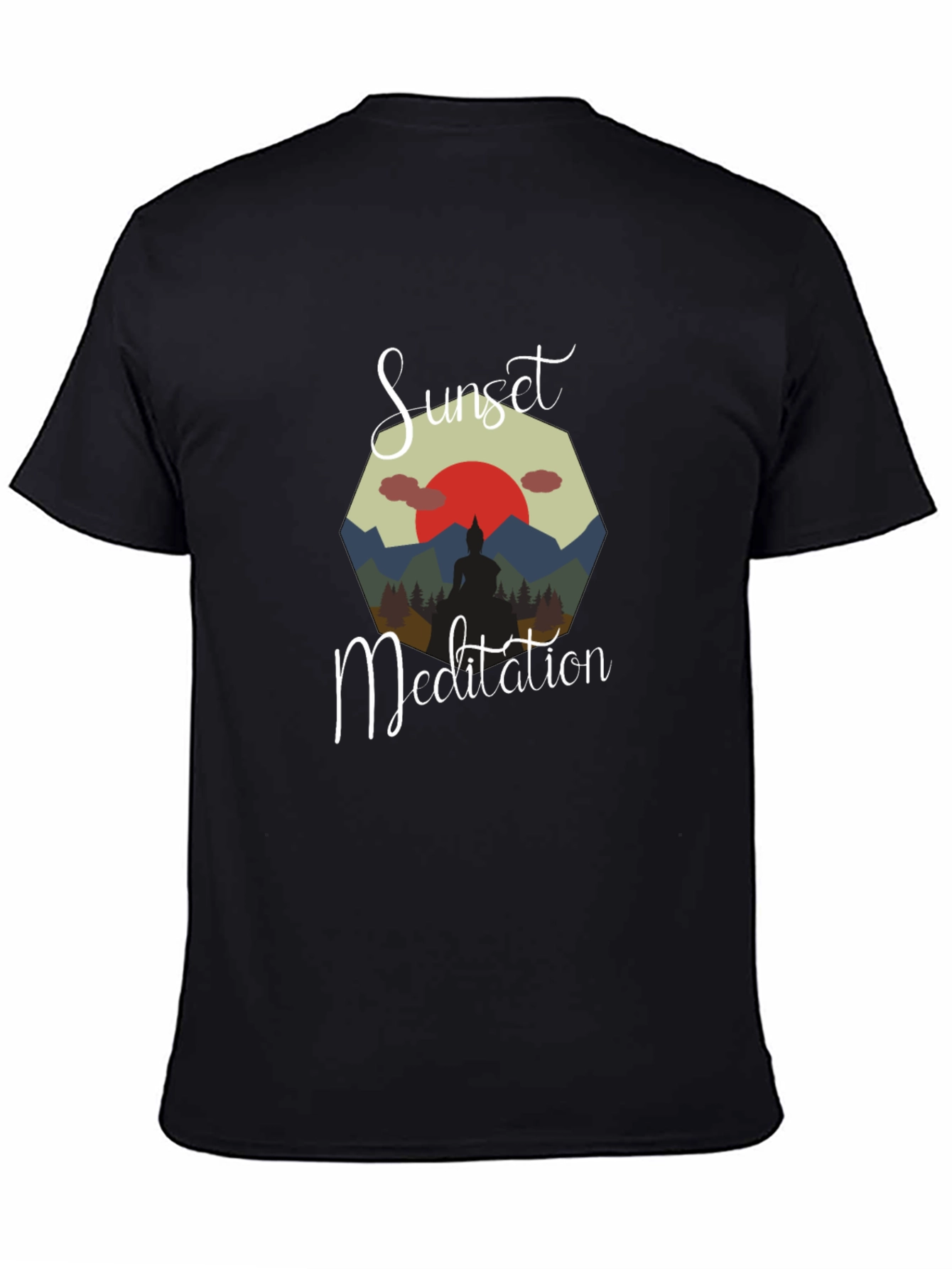 Sunset Meditation Black T-Shirt