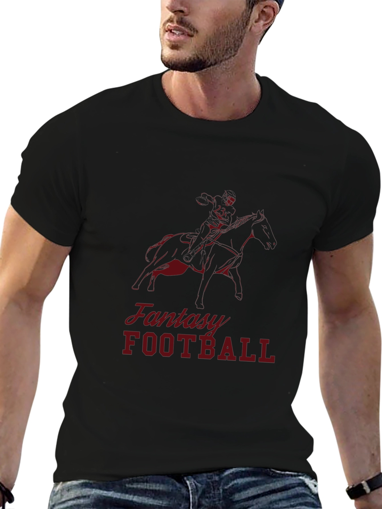 Fantasy Football Graphic Tee - Black Cotton T-Shirt