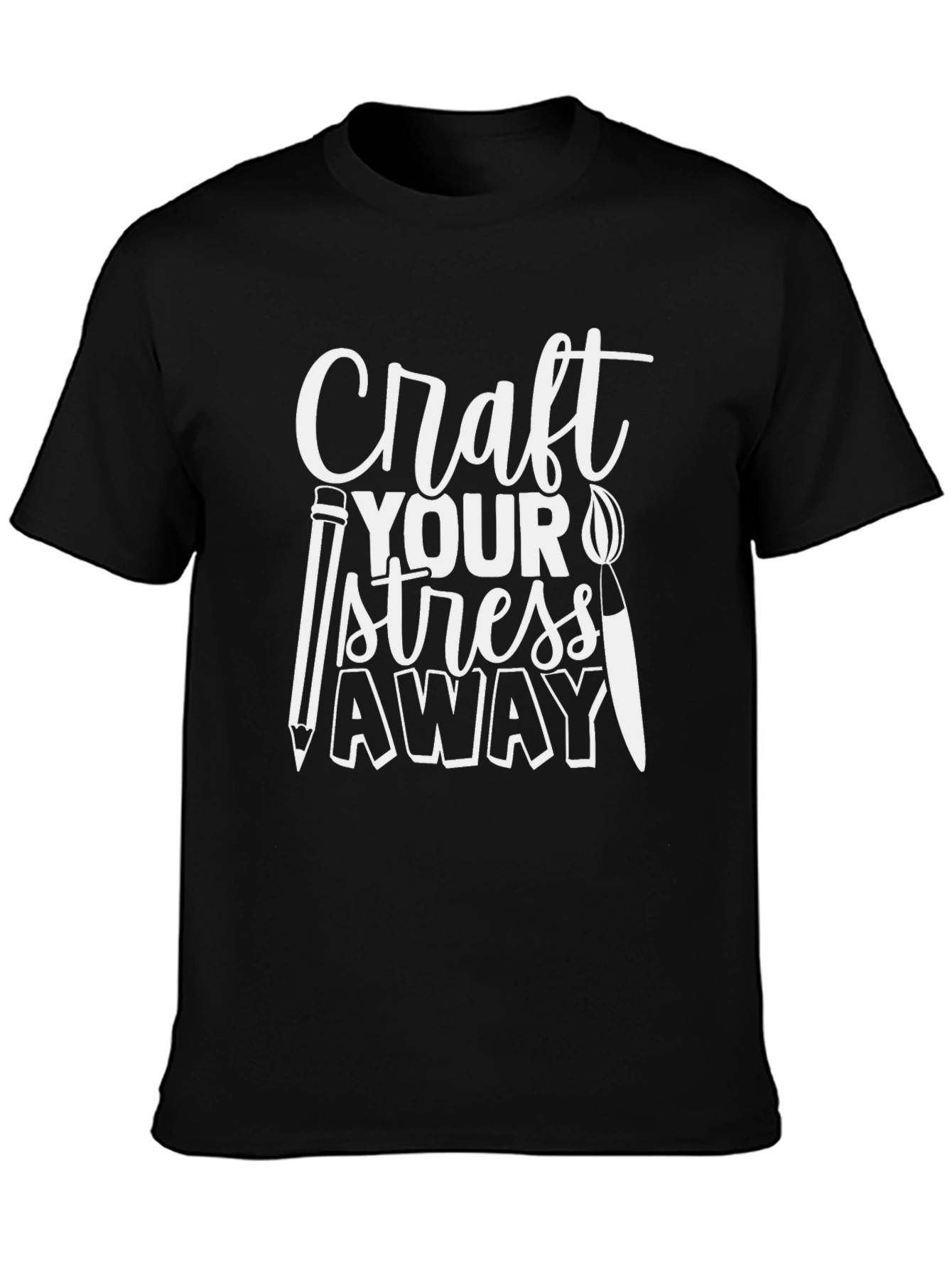 Craft Your Stress Away Black Graphic Tee