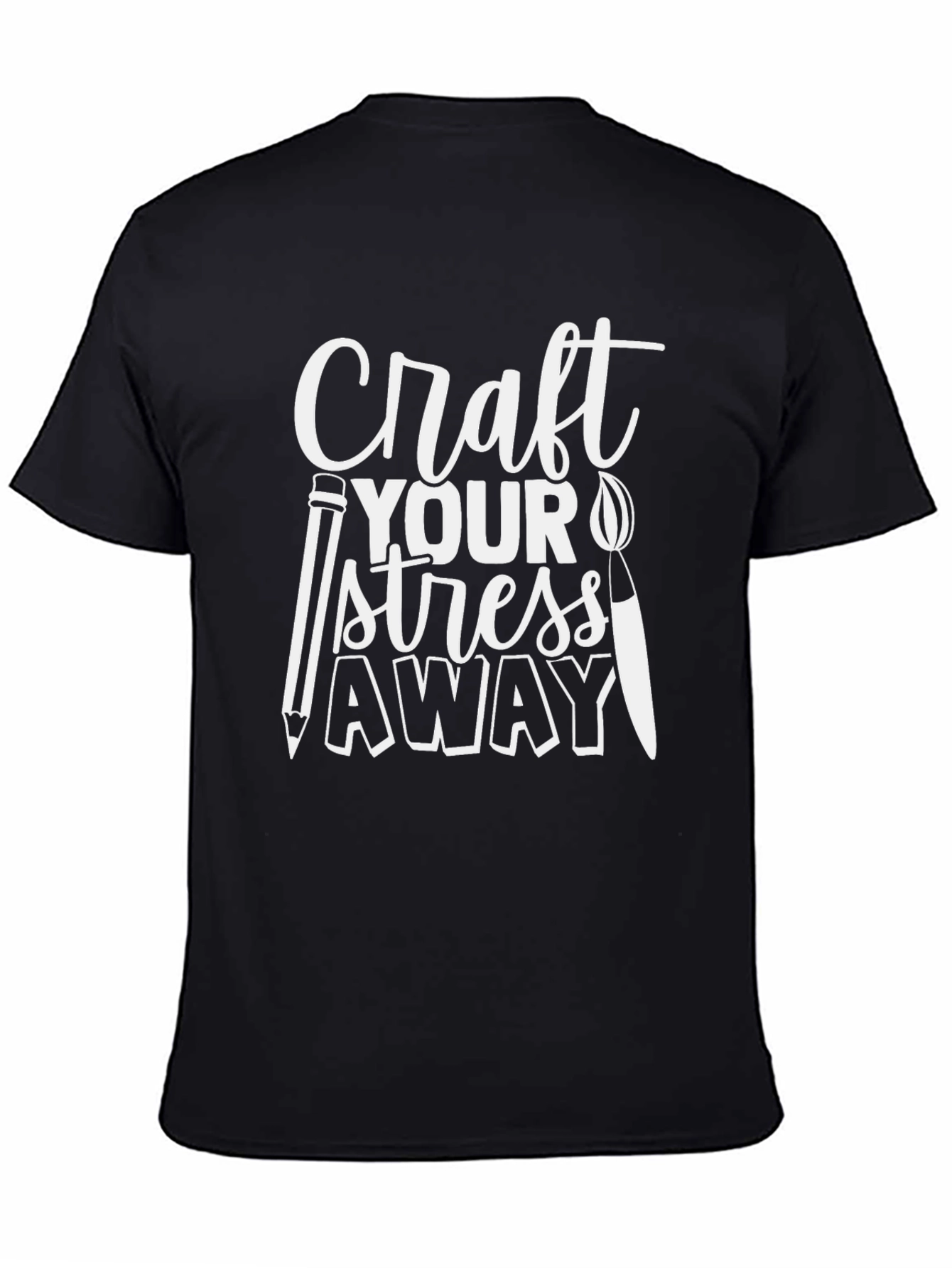 Craft Your Stress Away Black Graphic Tee