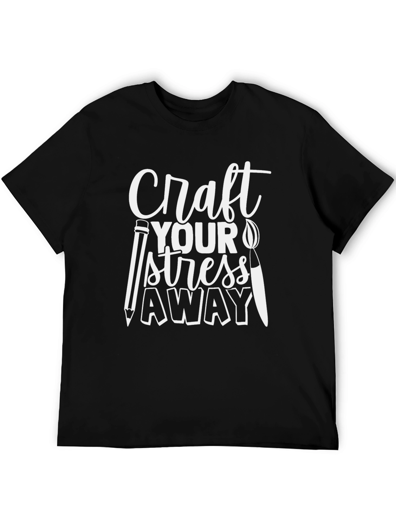 Craft Your Stress Away Black Graphic Tee