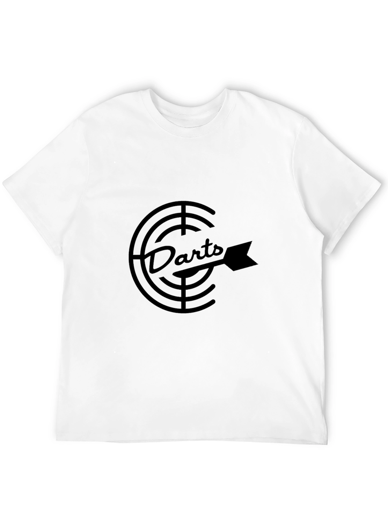 Mens Black Darts Target Graphic T-Shirt