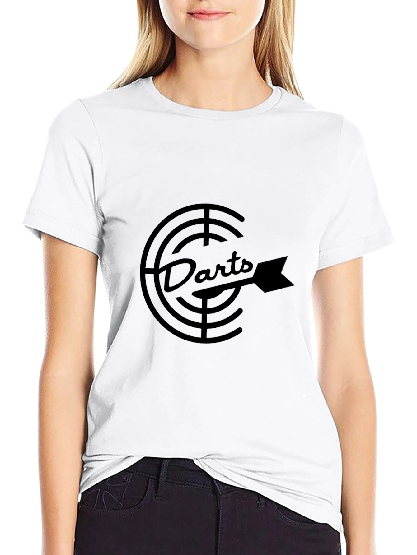 Mens Black Darts Target Graphic T-Shirt