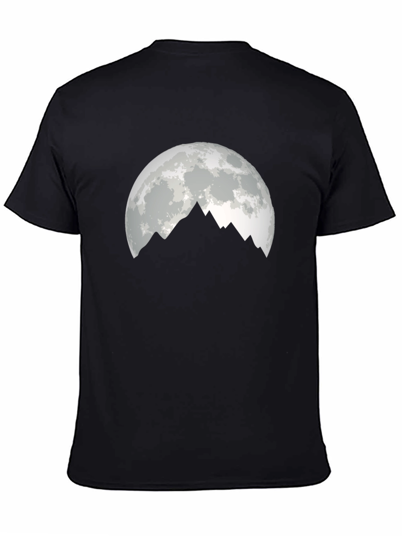 Moonlit Mountain Graphic Tee - Black Cotton Blend